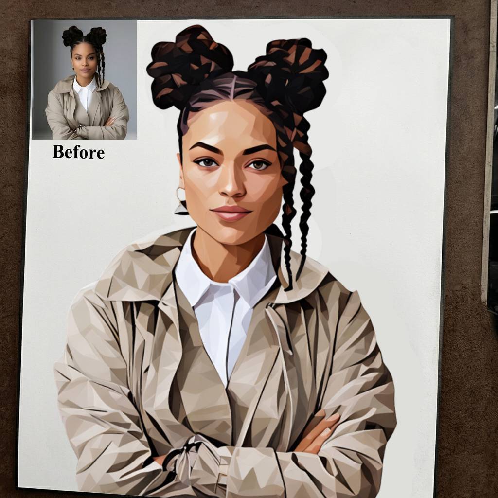 Polygon Art Portrait by XILEF Art Uganda