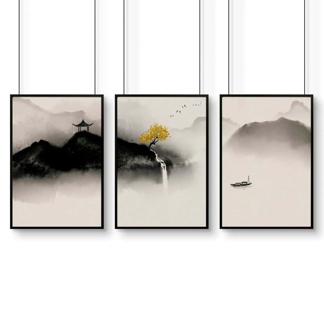 Landscape Artwork | Nature Wall Art | Trio, A2 at XILEF Art