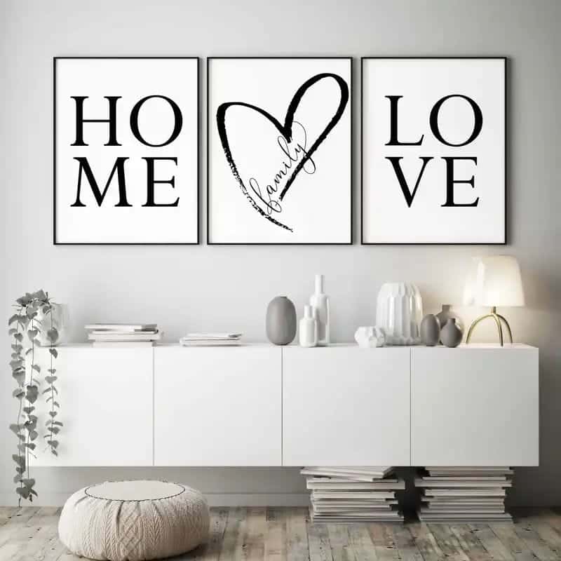 FAMILY Artwork | Custom Family Gift | Custom Wedding Gift | Custom Anniversary Gift | Trio Set Wall Art, A3 at XILEF Art