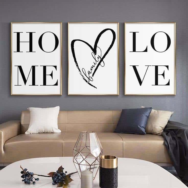FAMILY Artwork | Custom Family Gift | Custom Wedding Gift | Custom Anniversary Gift | Trio Set Wall Art, A3 at XILEF Art
