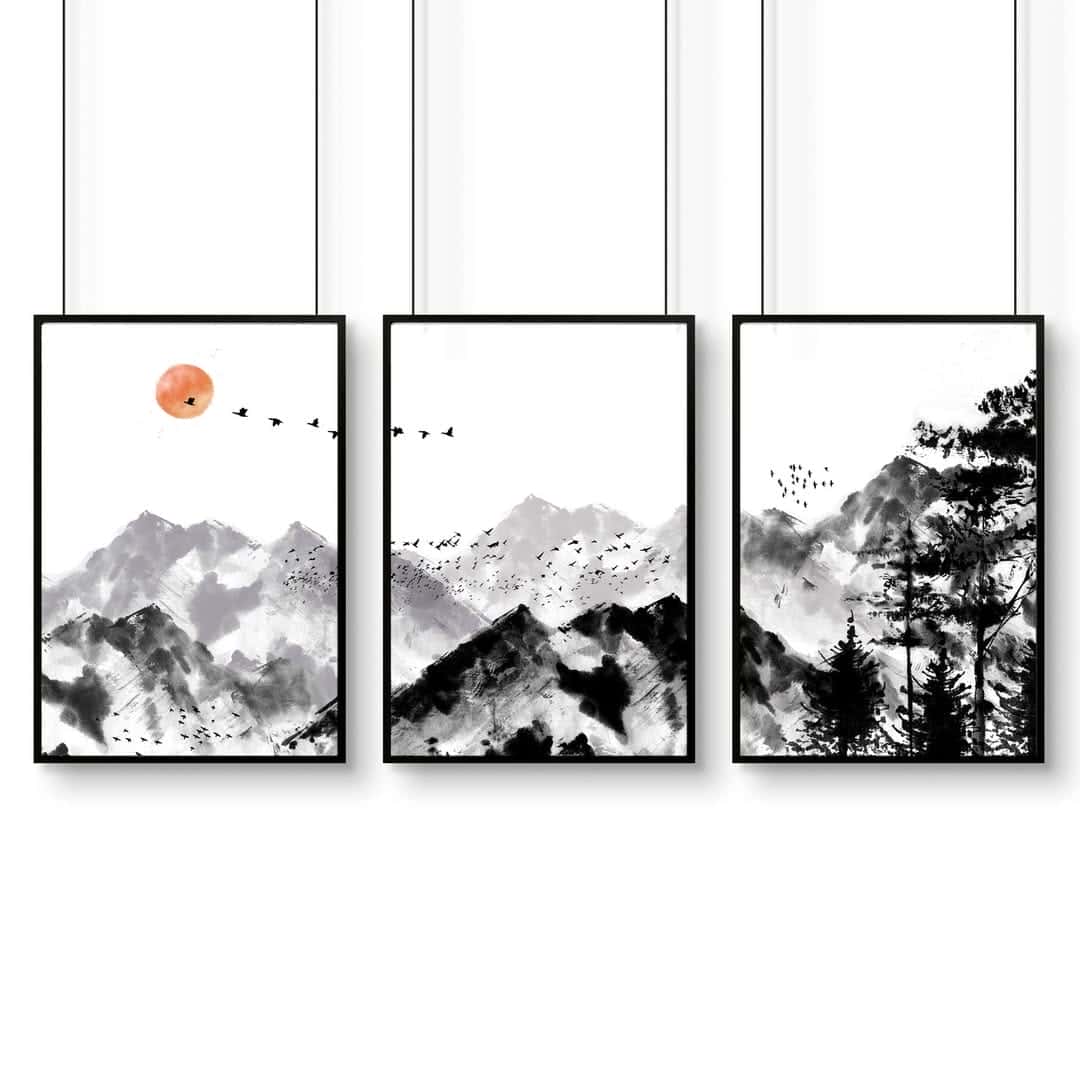 Landscape Artwork | Nature Wall Art | Trio, A2 at XILEF Art