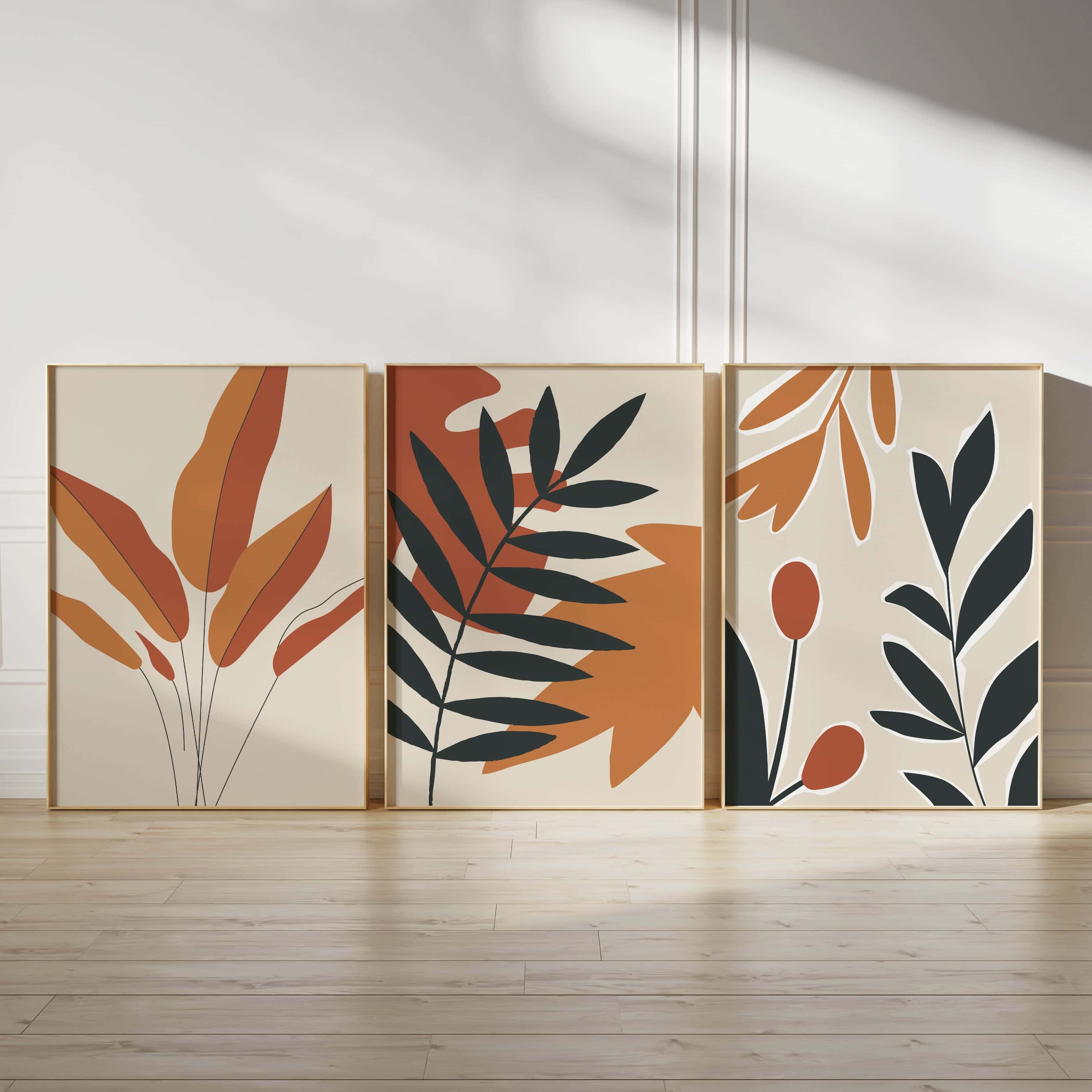 Minimalist Artwork | Modest Wall Art Style | Trio Set, A2 at XILEF Art