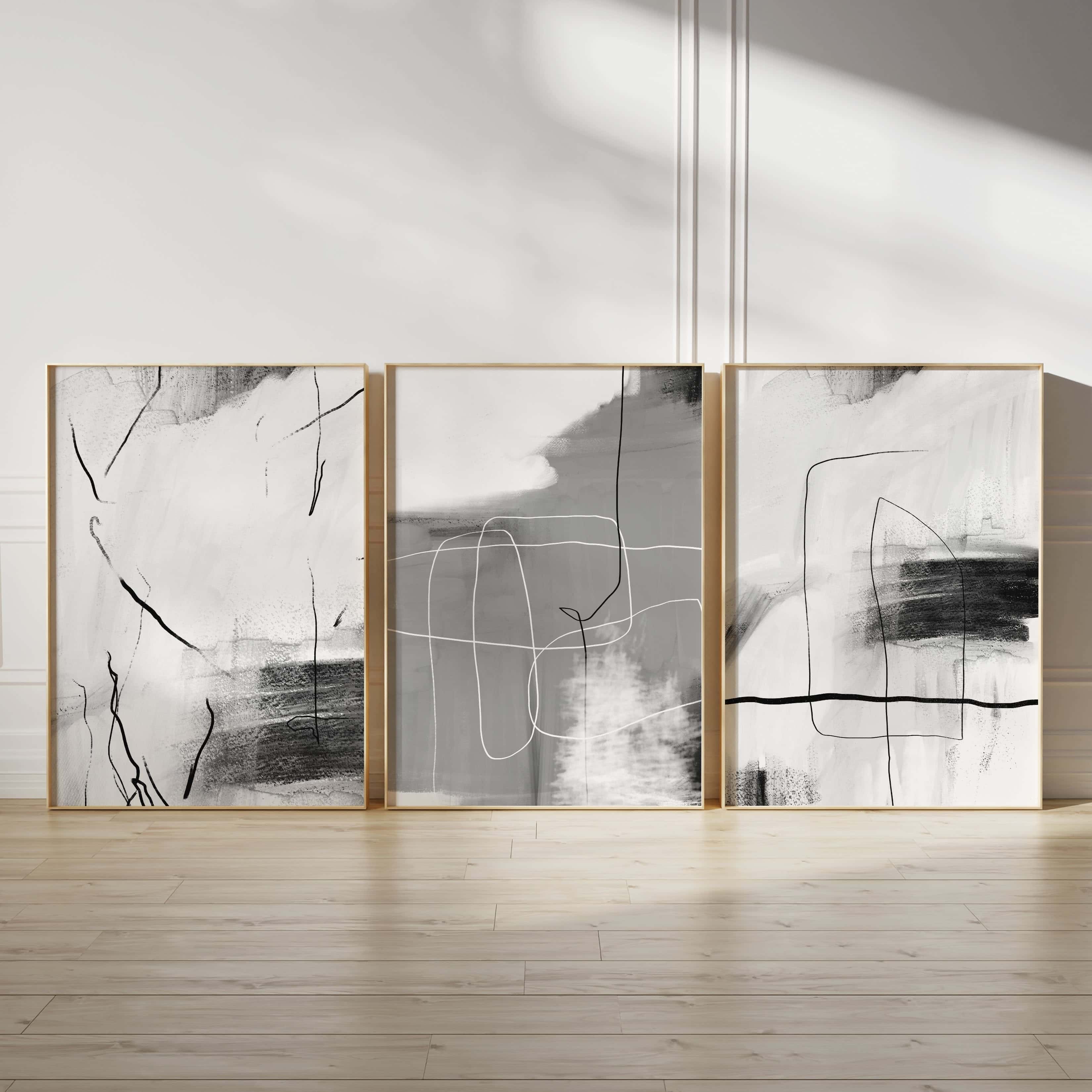 Minimalist Artwork | Modest Wall Art Style | Trio Set, A2 at XILEF Art
