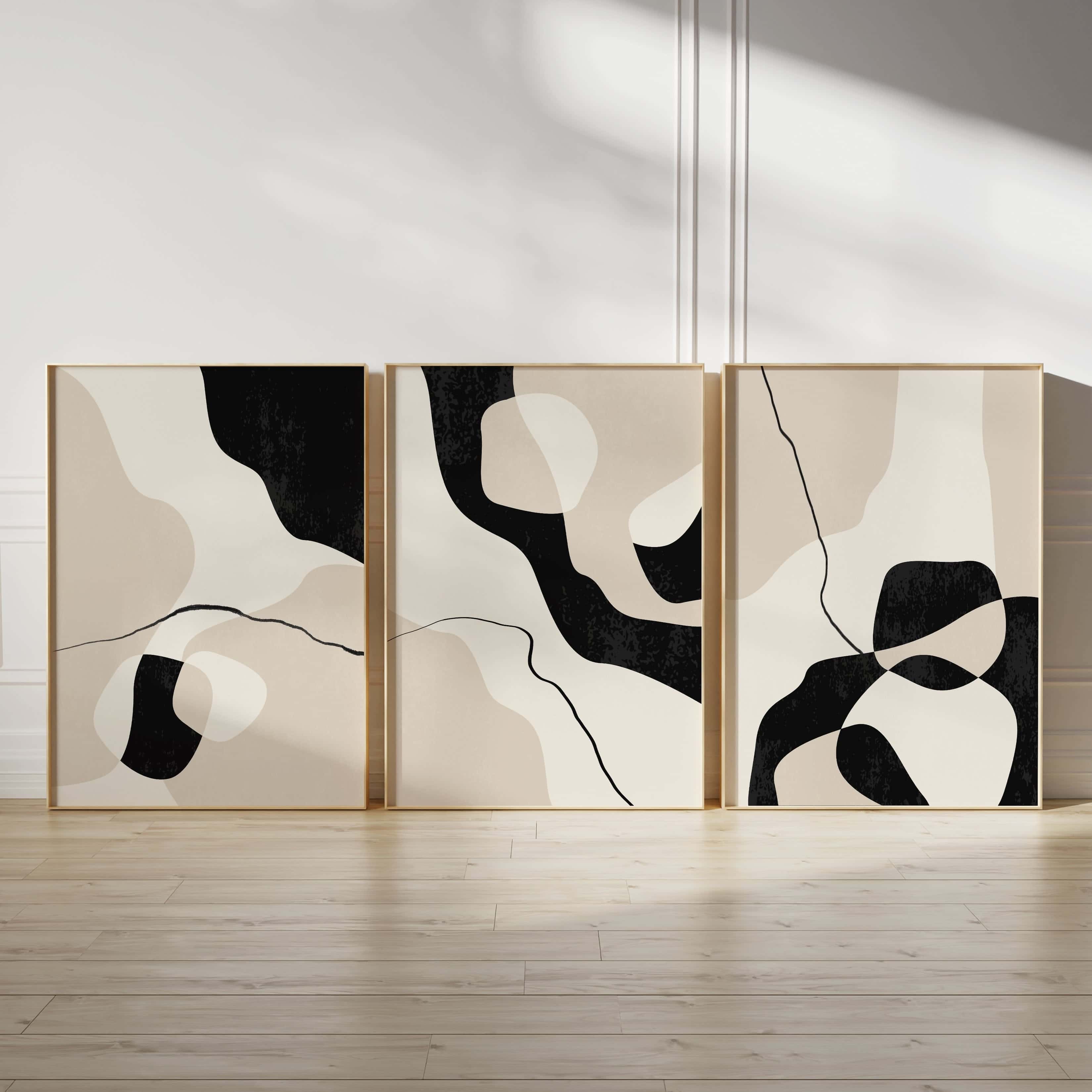 Minimalist Artwork | Modest Wall Art Style | Trio Set, A2 at XILEF Art