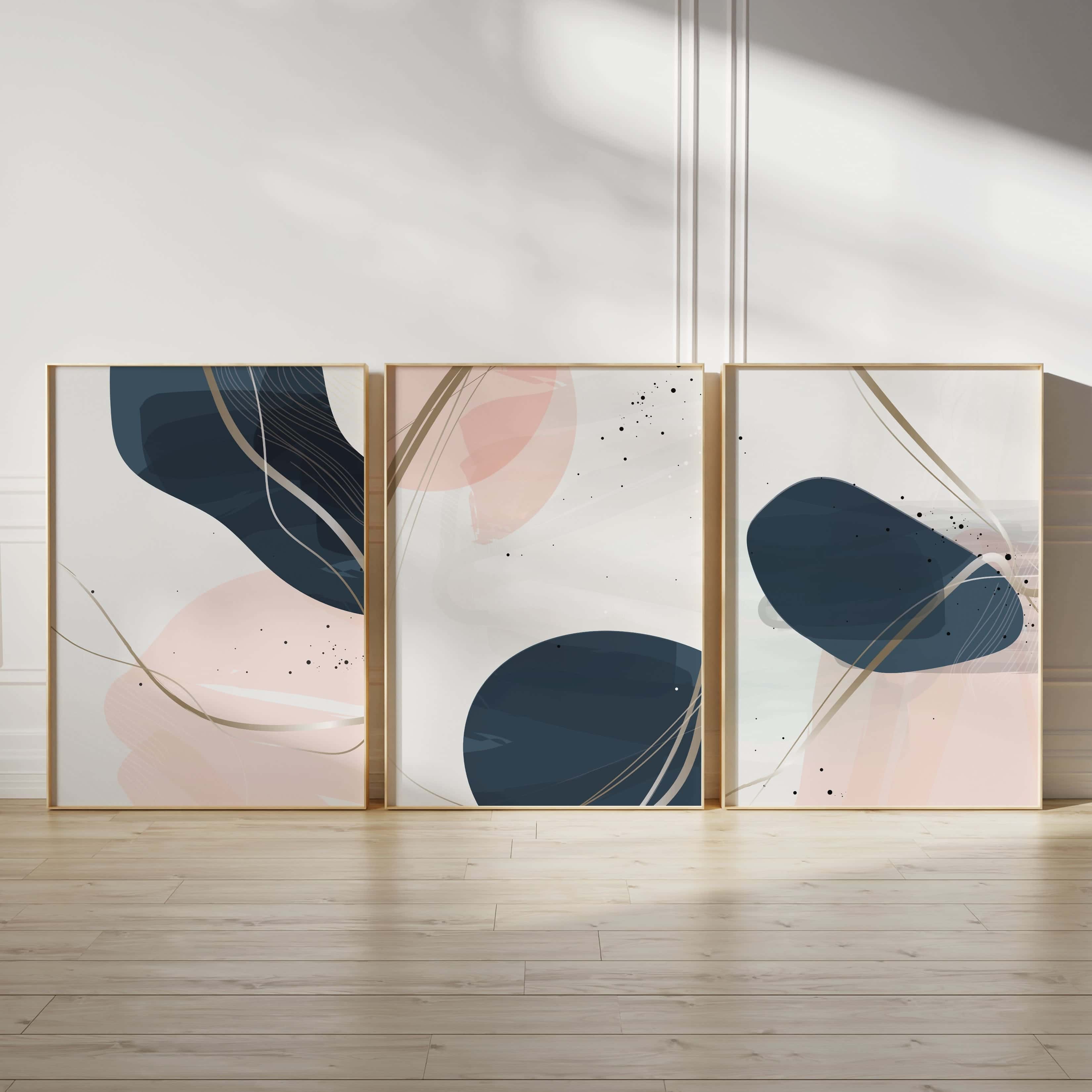 Minimalist Artwork | Modest Wall Art Style | Trio Set, A2 at XILEF Art