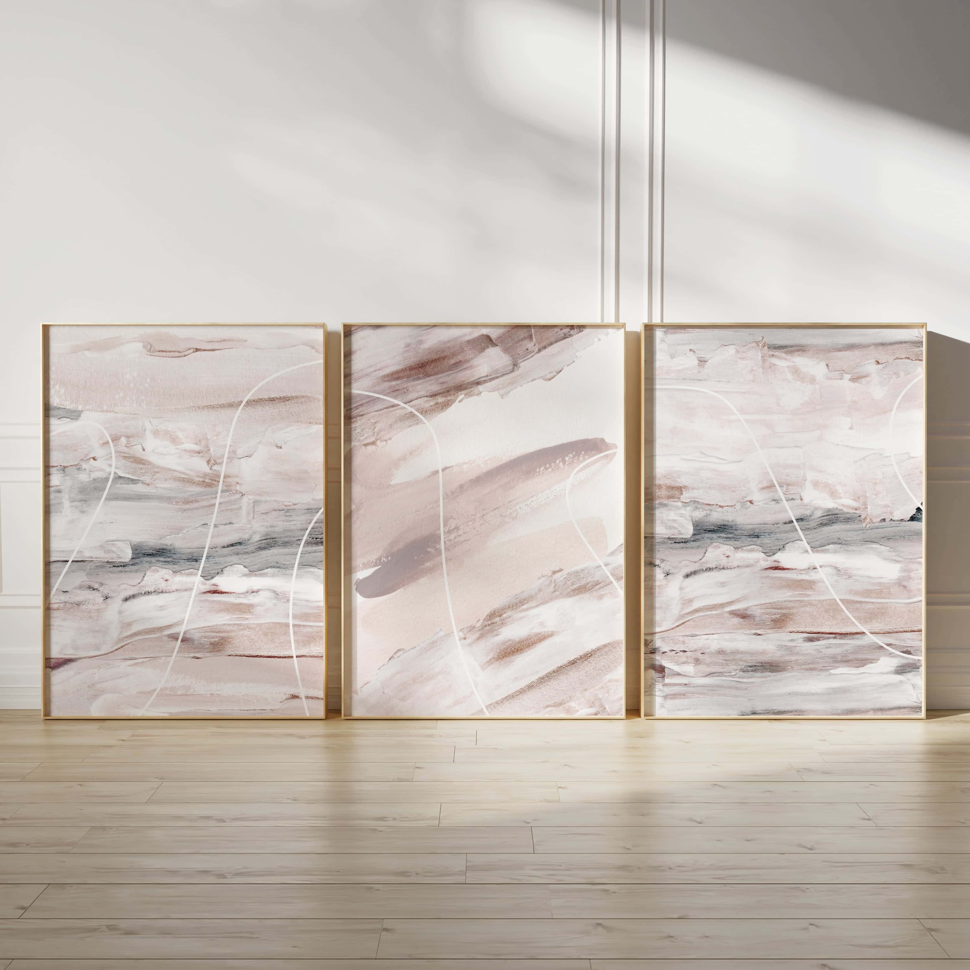 Minimalist Artwork | Modest Wall Art Style | Trio Set, A2 at XILEF Art