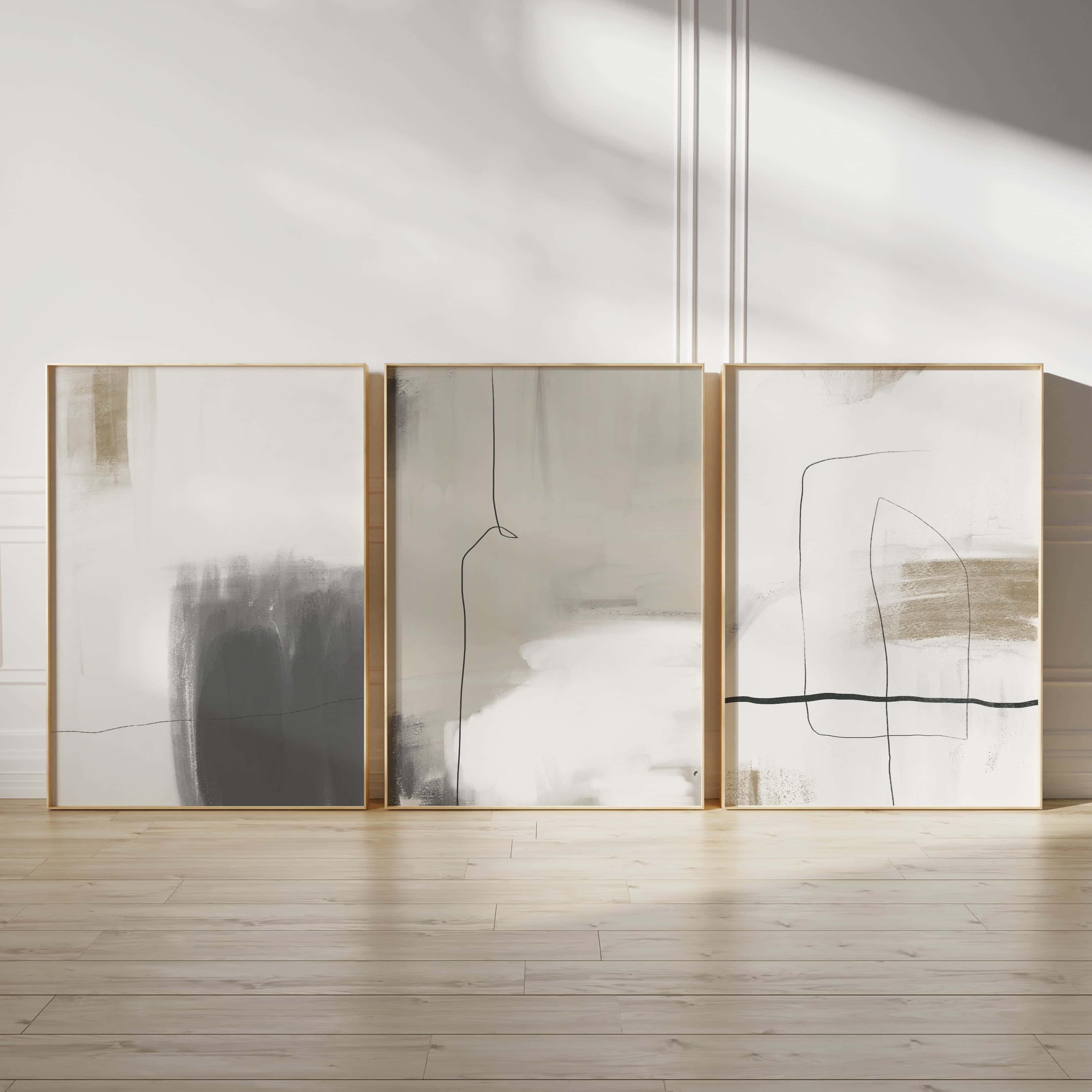 Minimalist Artwork | Modest Wall Art Style | Trio Set, A2 at XILEF Art