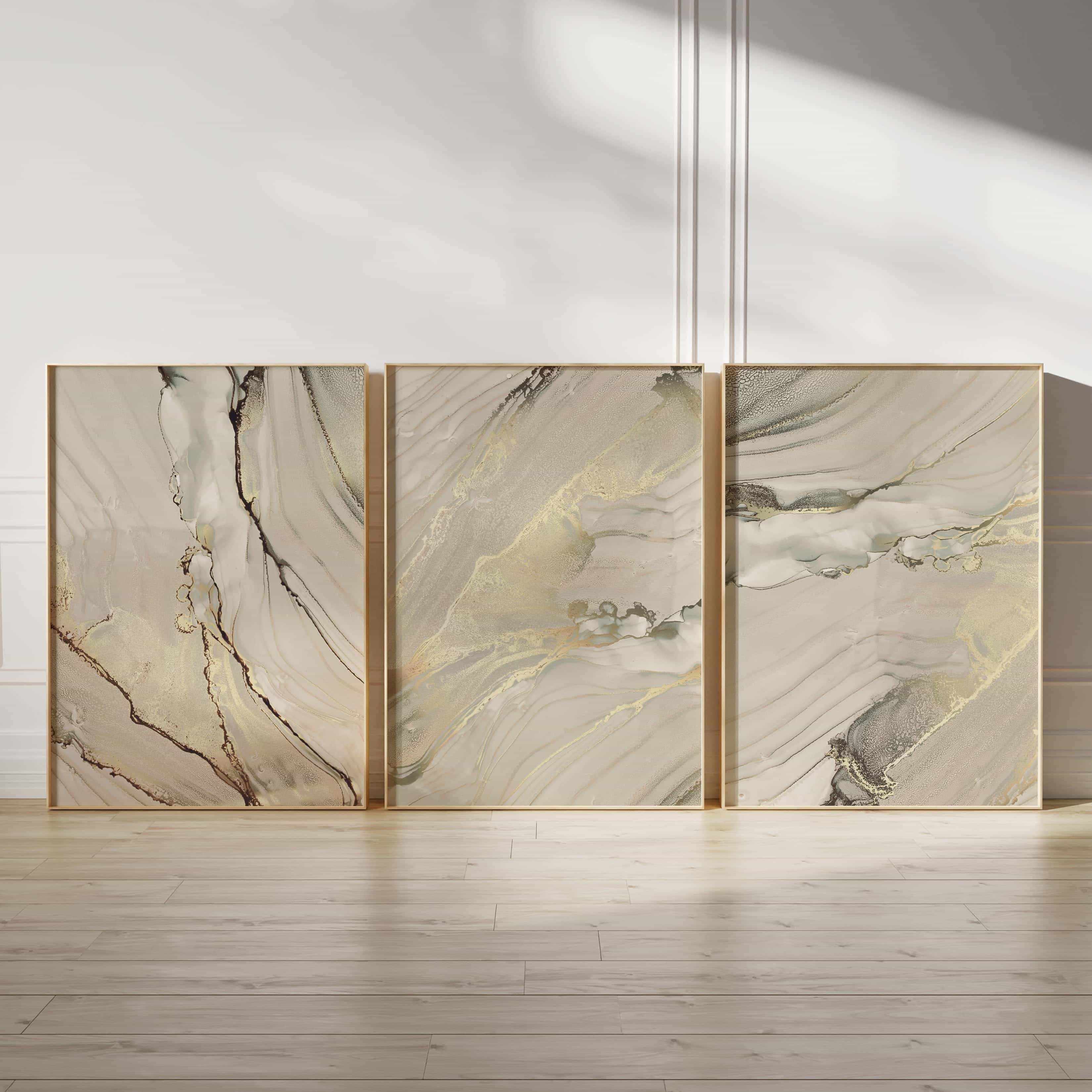 Minimalist Artwork | Modest Wall Art Style | Trio Set, A2 at XILEF Art