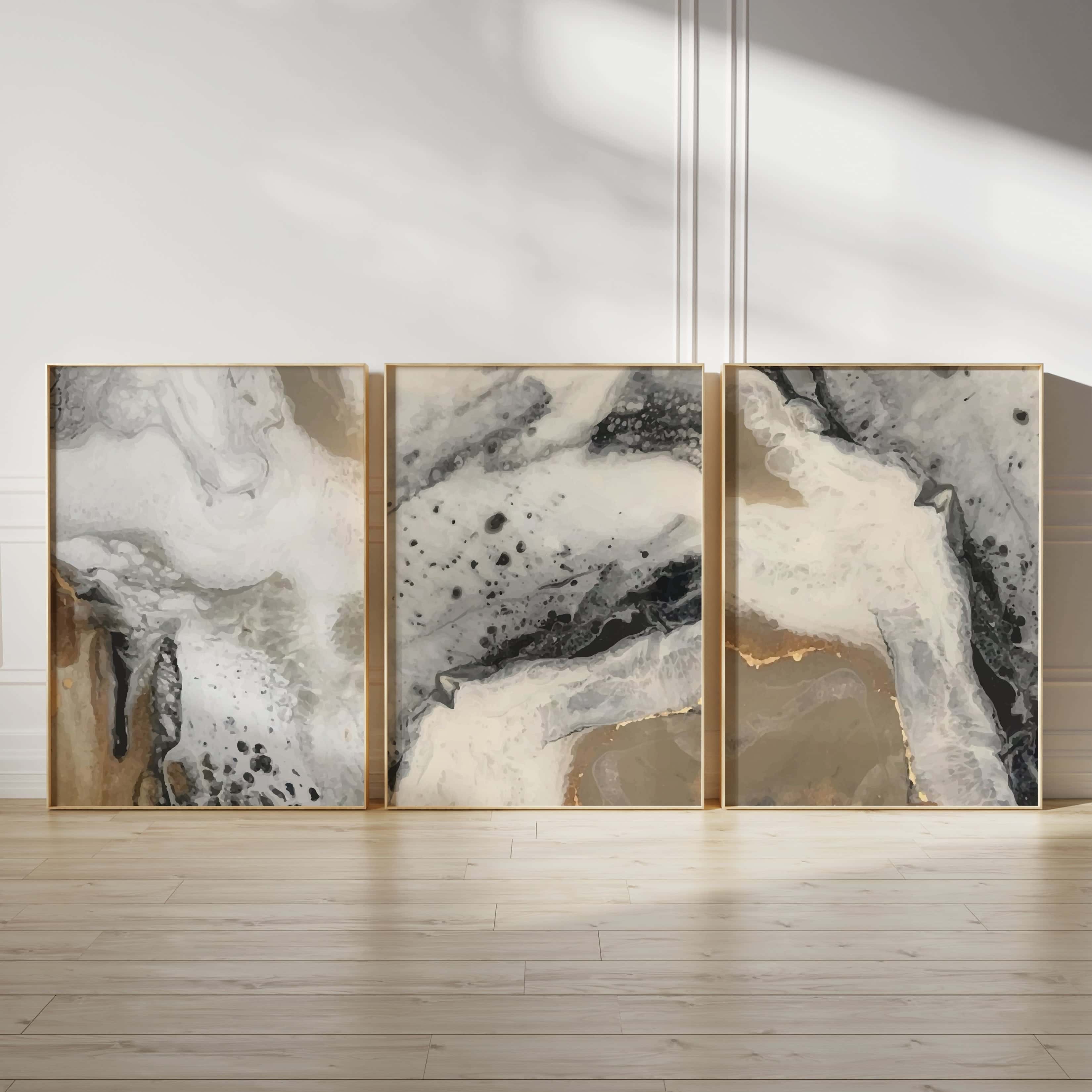 Minimalist Artwork | Modest Wall Art Style | Trio Set, A2 at XILEF Art