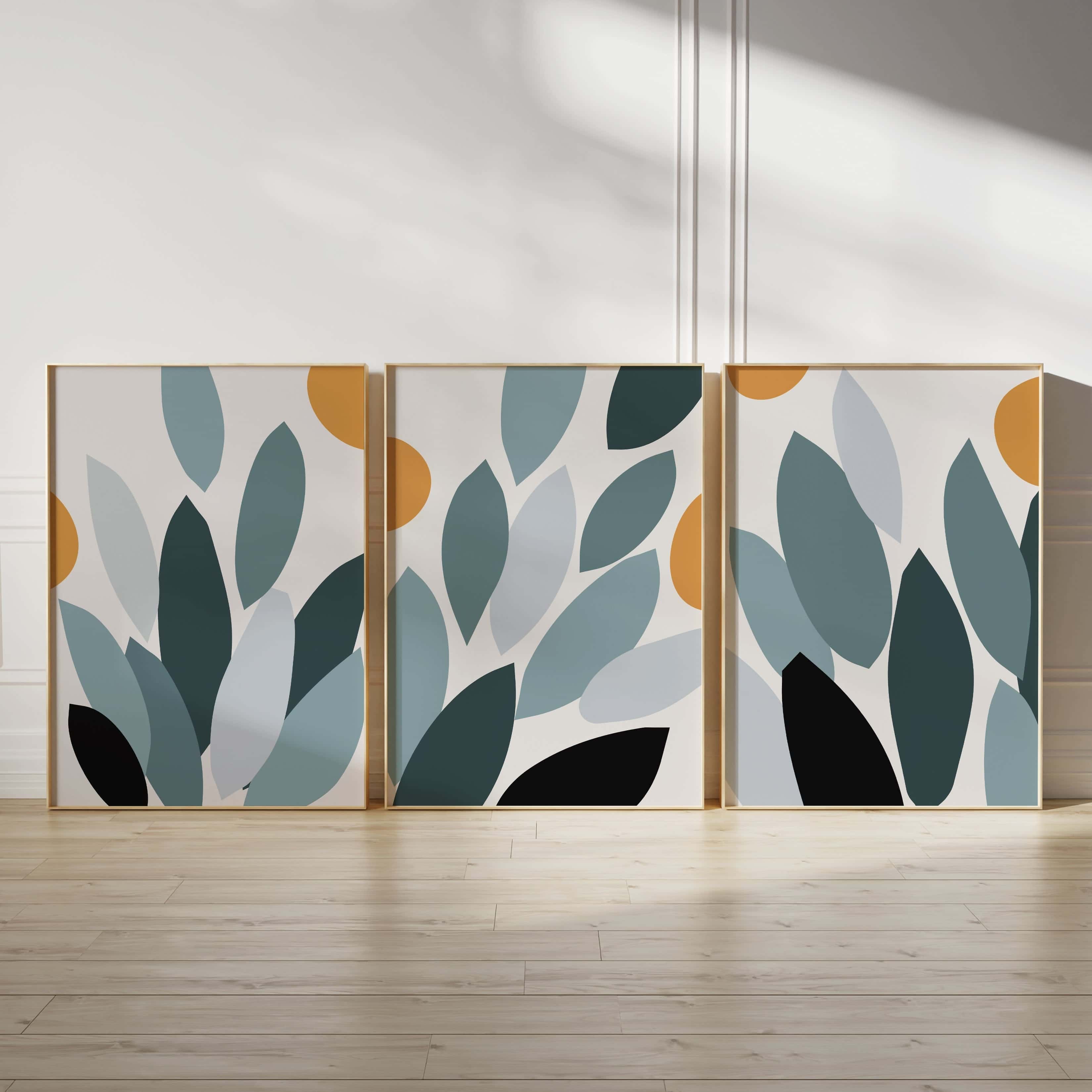 Minimalist Artwork | Modest Wall Art Style | Trio Set, A2 at XILEF Art