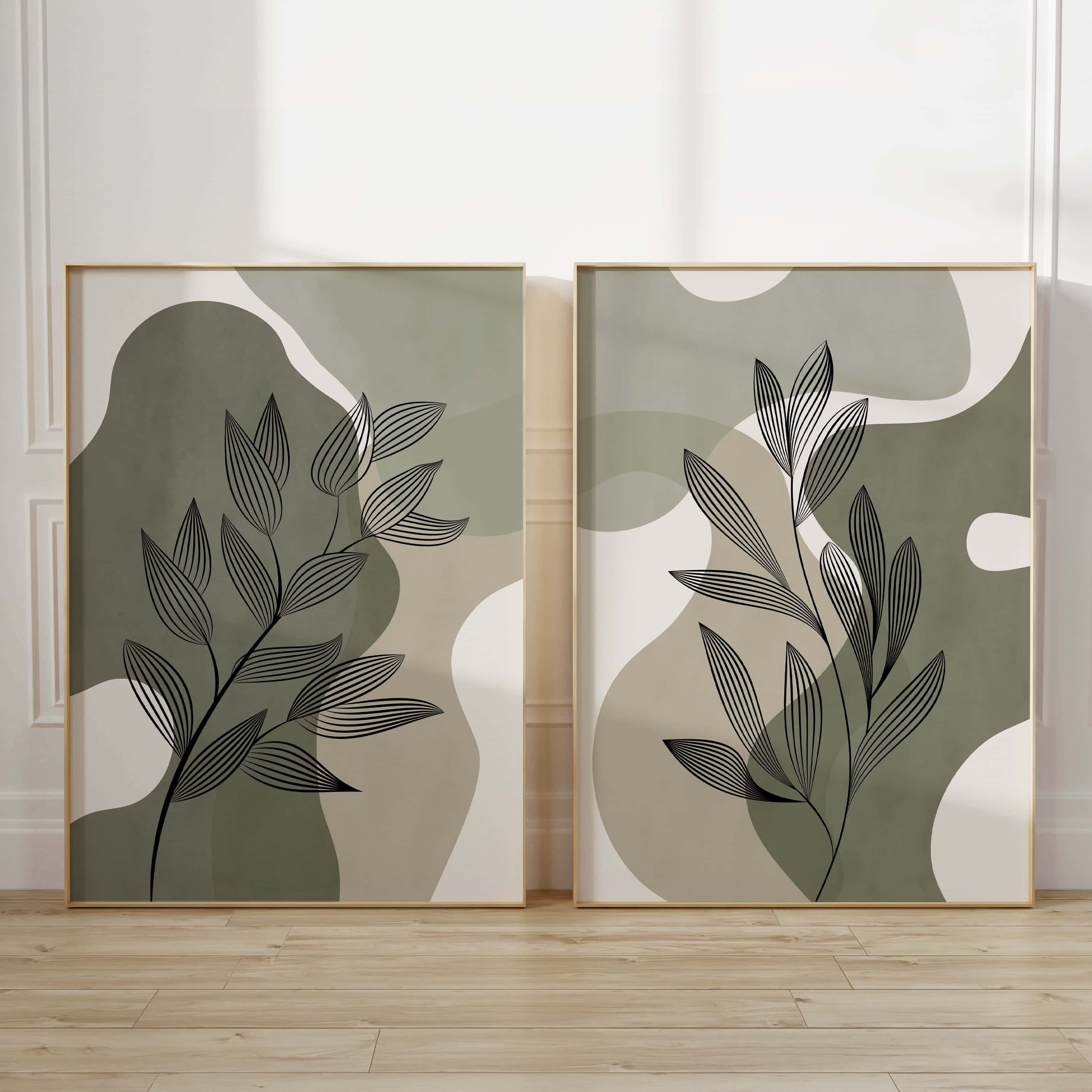 Minimalist Artwork | Modest Wall Art Style | Duo Set, A2 at XILEF Art