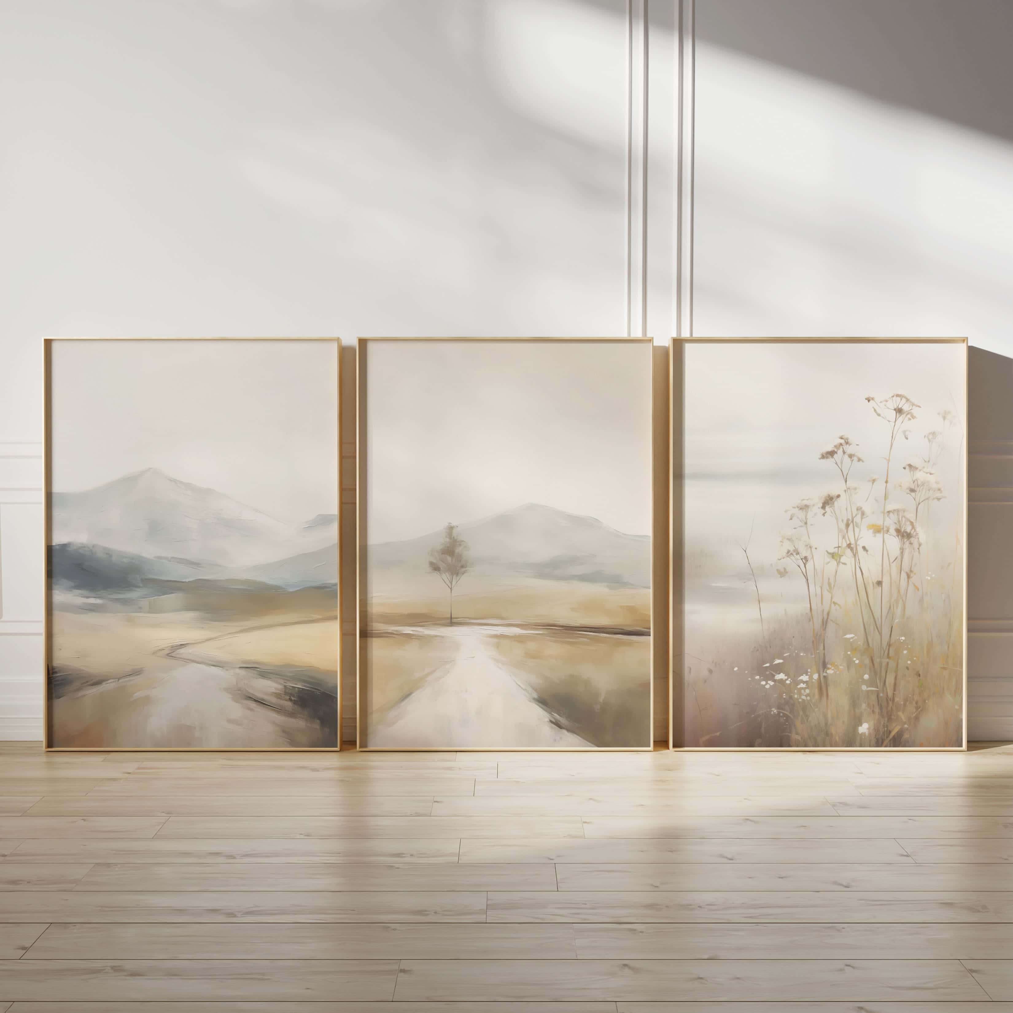Minimalist Artwork | Modest Wall Art Style | Trio Set, A2 at XILEF Art