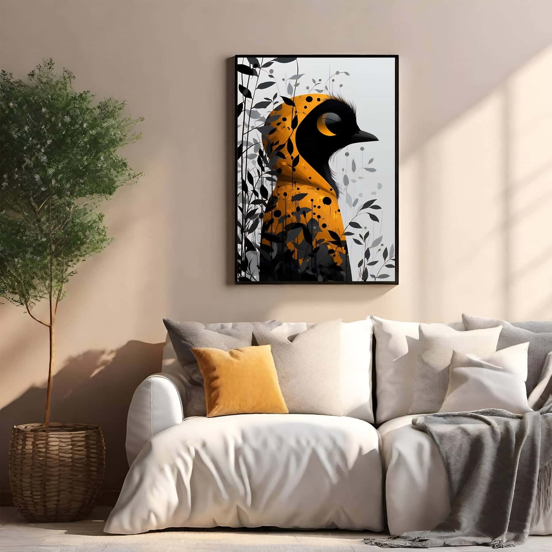 Bird in Foliage | Wildlife Artwork | Nature Wall Art | A2 at XILEF Art