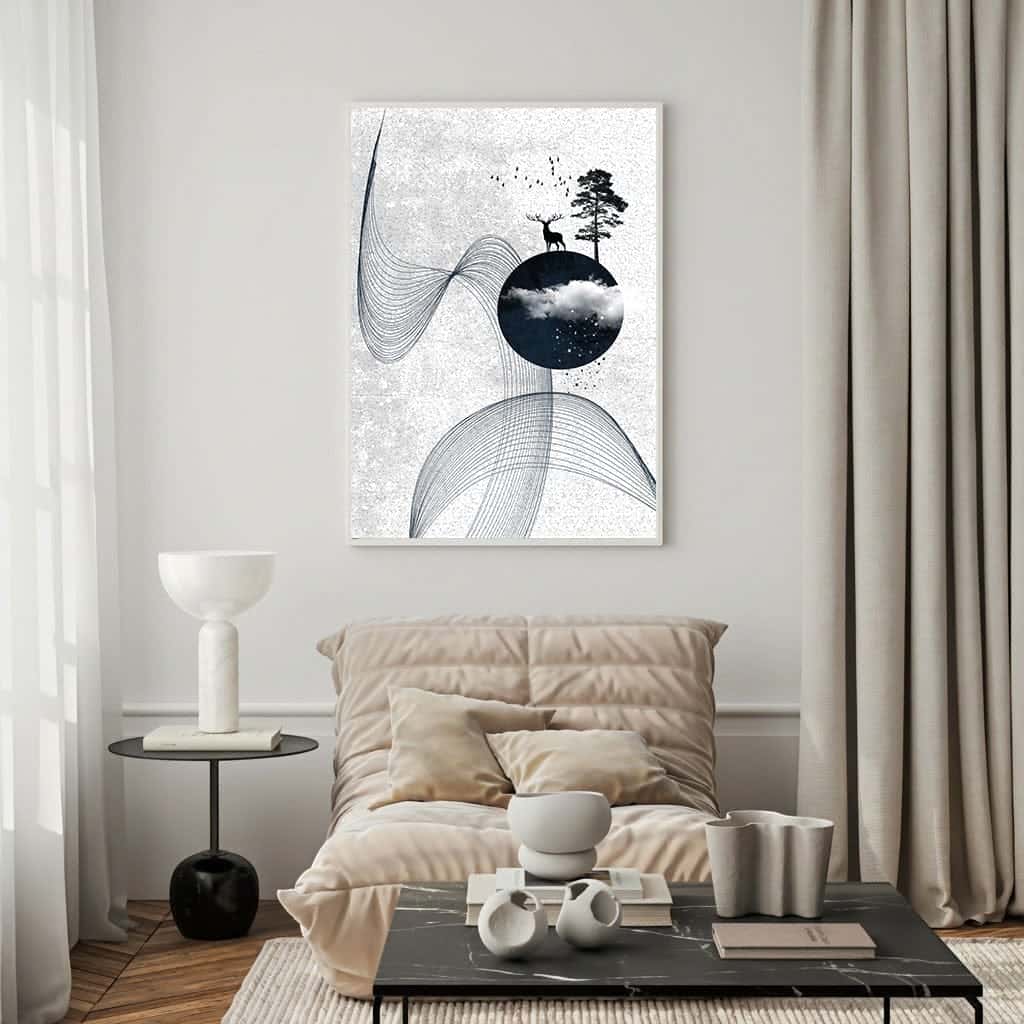 African Deer Tree | Wildlife Artwork | Nature Wall Art | A2 at XILEF Art