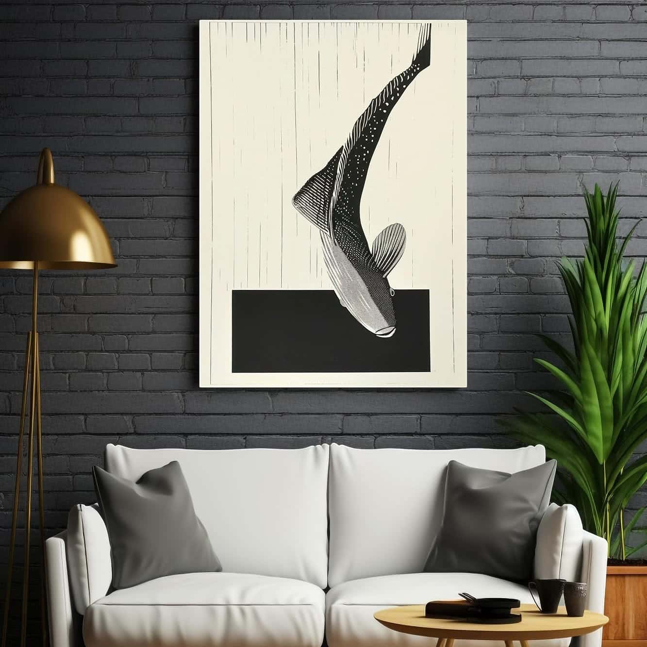 Fish B/W | Wildlife Artwork | Nature Wall Art | A2 at XILEF Art