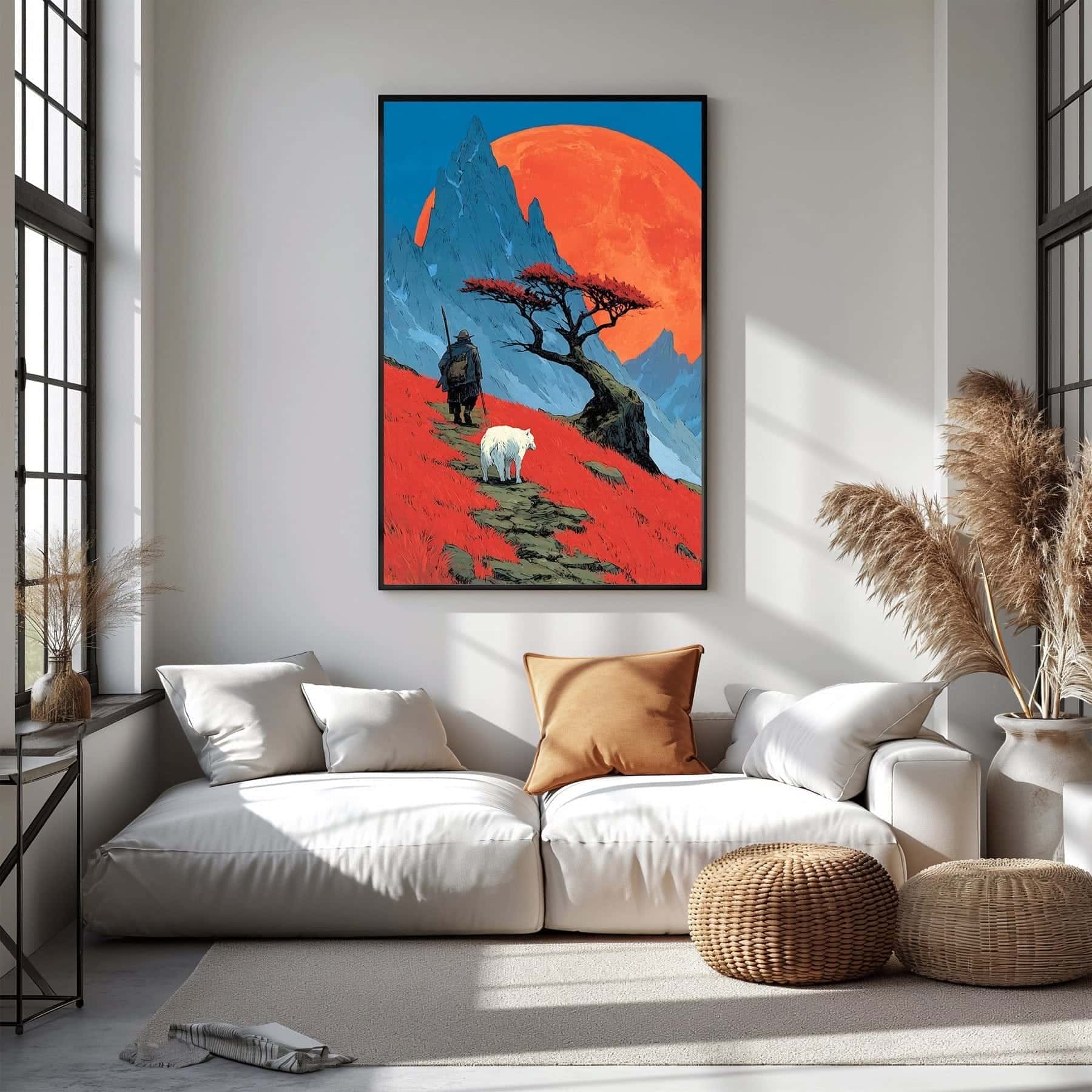 Wolf & Wanderer | Wildlife Artwork | Nature Wall Art | A2 at XILEF Art