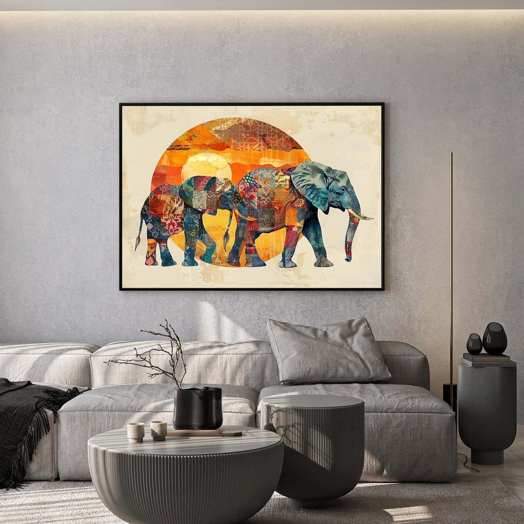 Elephants | Wildlife Artwork | Nature Wall Art | A2 at XILEF Art