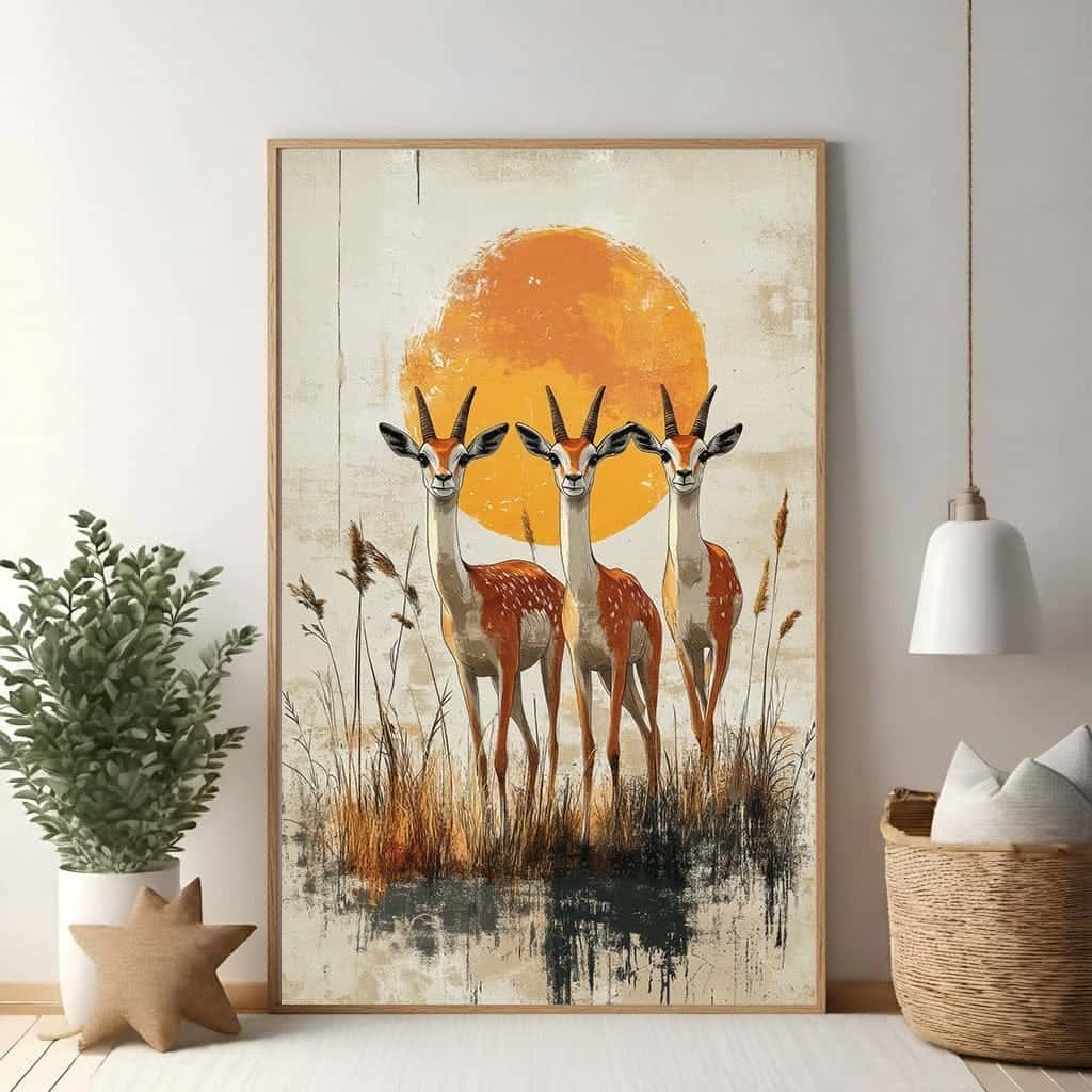 Gazelle | Wildlife Artwork | Nature Wall Art | A2 at XILEF Art