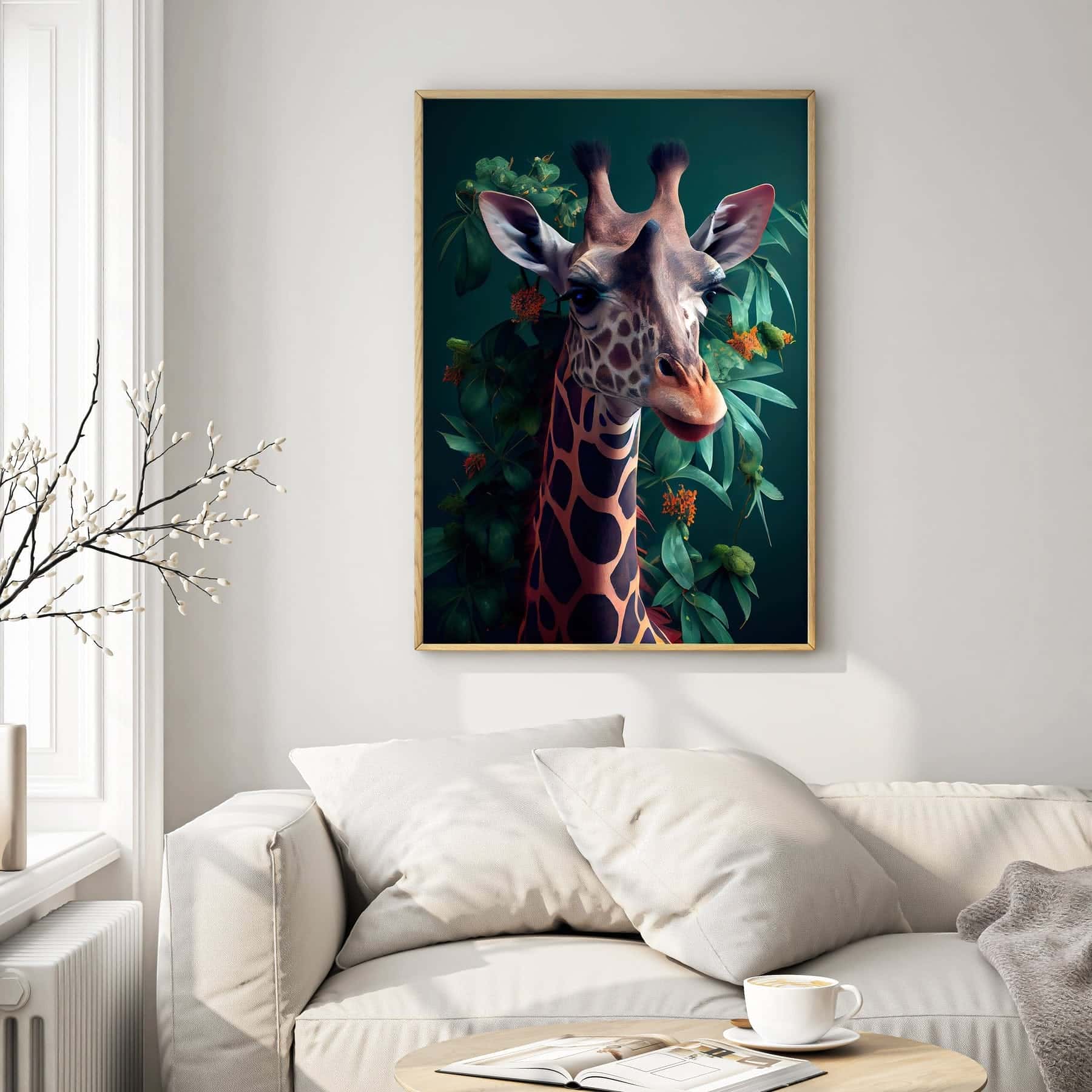 Giraffe Lush Greenery | Wildlife Artwork | Nature Wall Art | A2 at XILEF Art