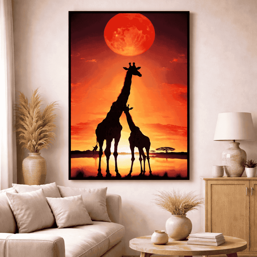 Giraffes | Wildlife Artwork | Nature Wall Art | A2 at XILEF Art