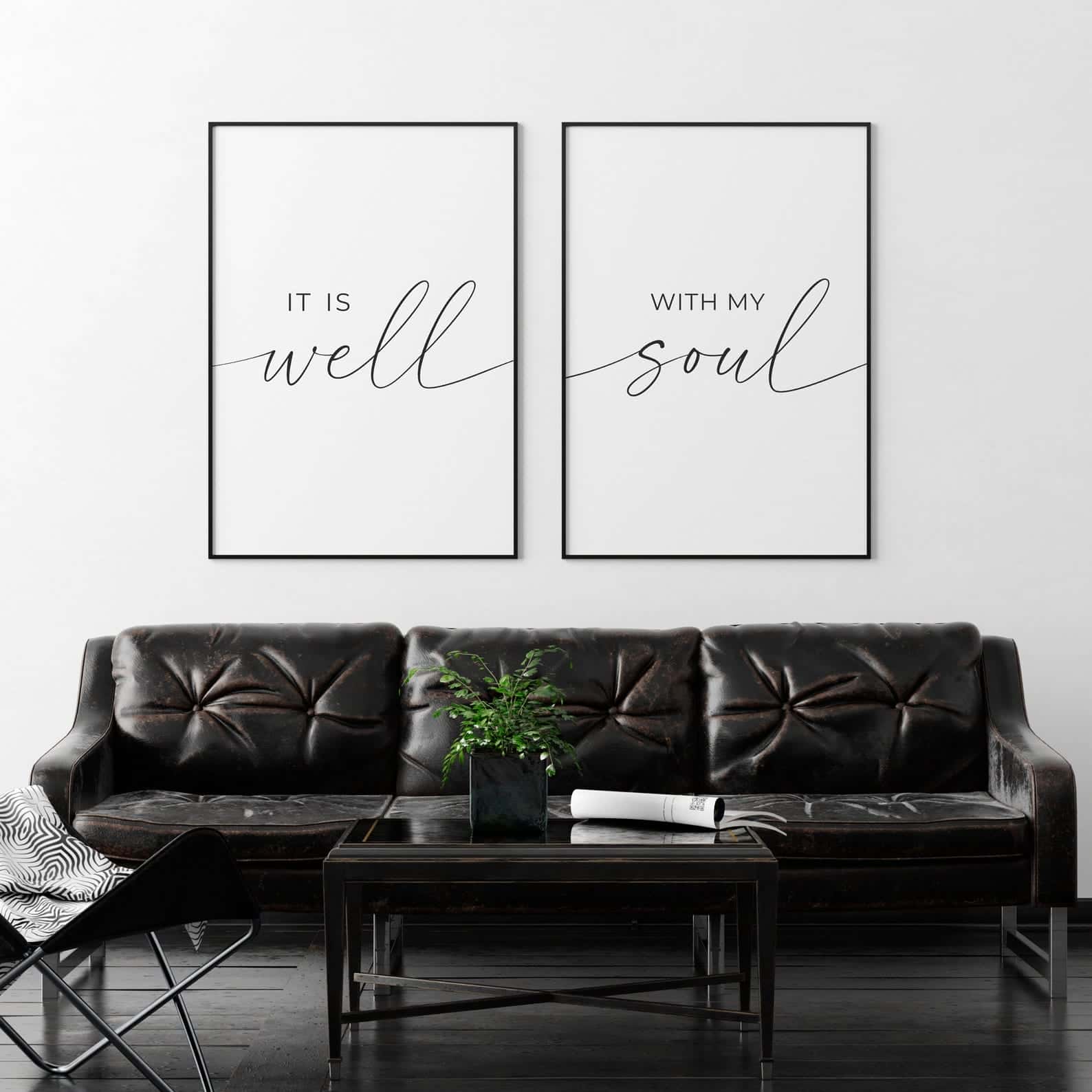 It Is Well With My Soul, Bible Verses | Duo Set, Christian Wall Art, A3 at XILEF Art