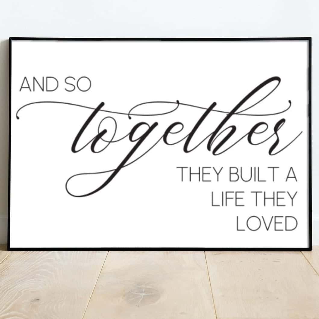 And So Together They Built A Life They Loved | Single, Christian Wall Art, A3 at XILEF Art