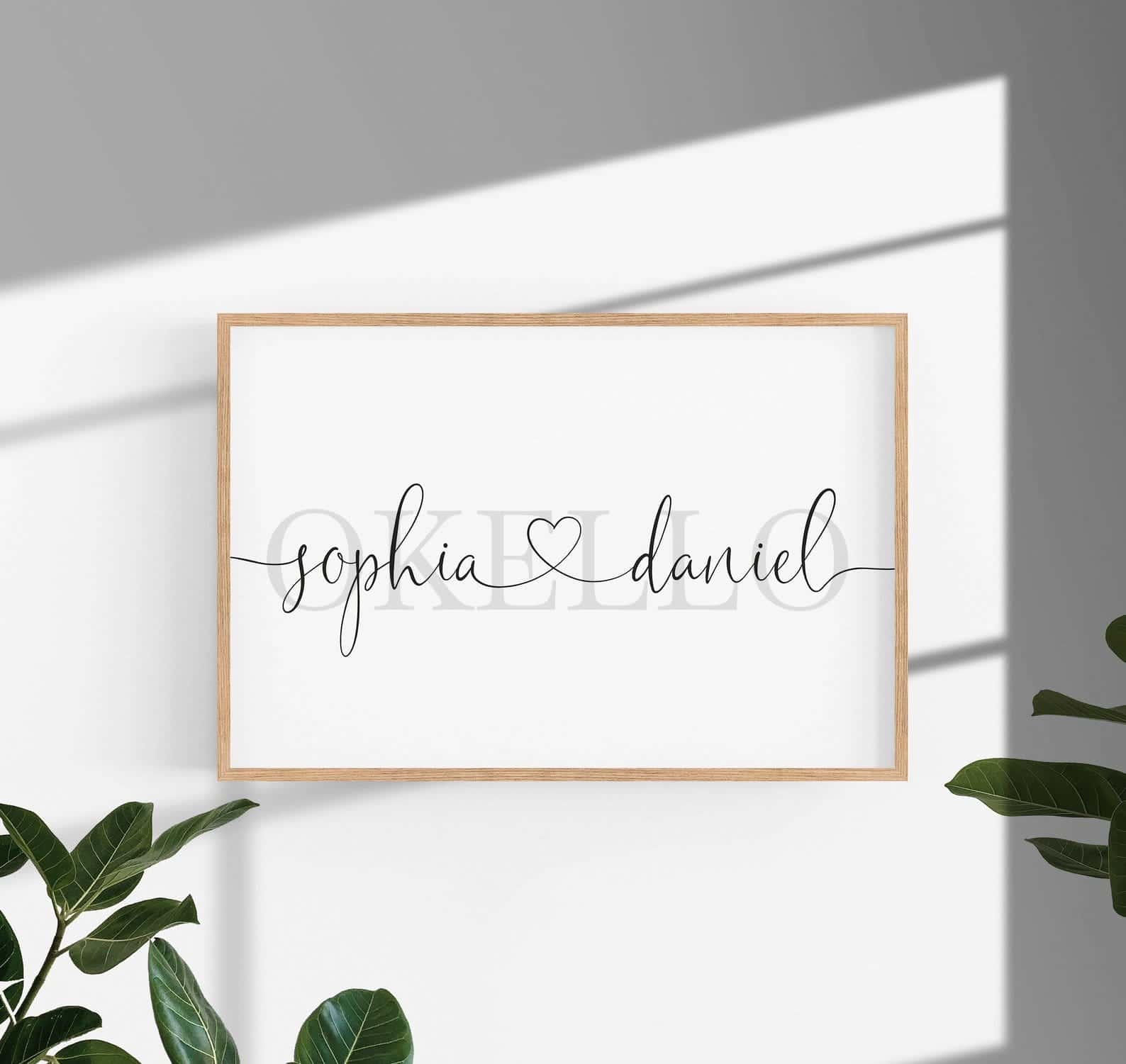 Personalised Couple Names Print | Custom Wedding Gift | Custom Couple Gift | Custom Anniversary Gift | Custom Home Decor Wall Art, A3 at XILEF Art