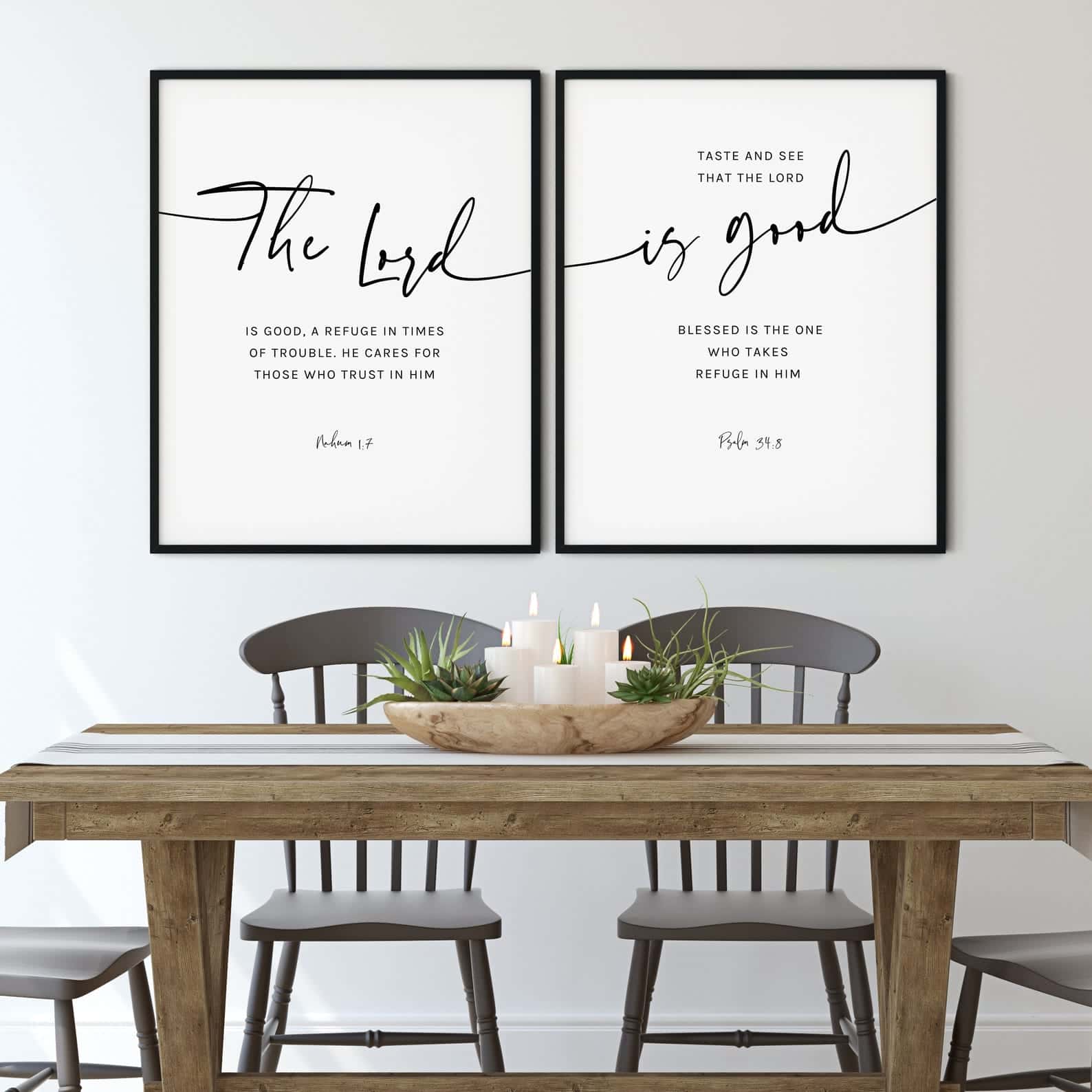 The LORD Is Good, Bible Verses | Duo Set, Christian Wall Art, A2 at XILEF Art
