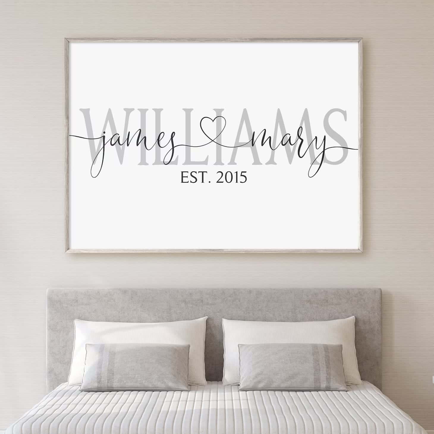 Personalised Couple Names Print | Custom Wedding Gift | Custom Couple Gift | Custom Anniversary Gift | Custom Home Decor Wall Art, A3 at XILEF Art