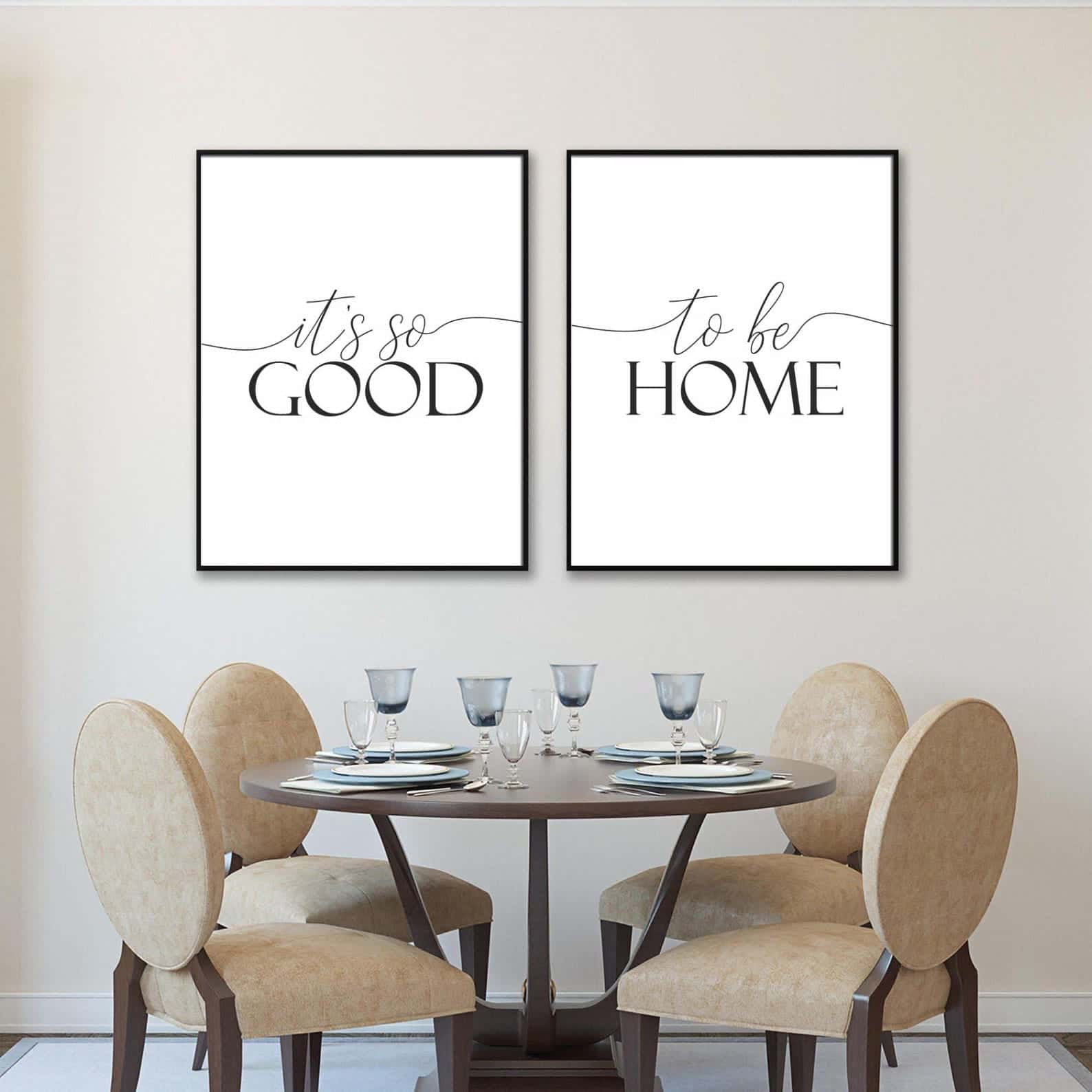 It's So Good To Be Home | Gift for Family | Gift for Wedding or Couples | Duo Set, A2 at XILEF Art