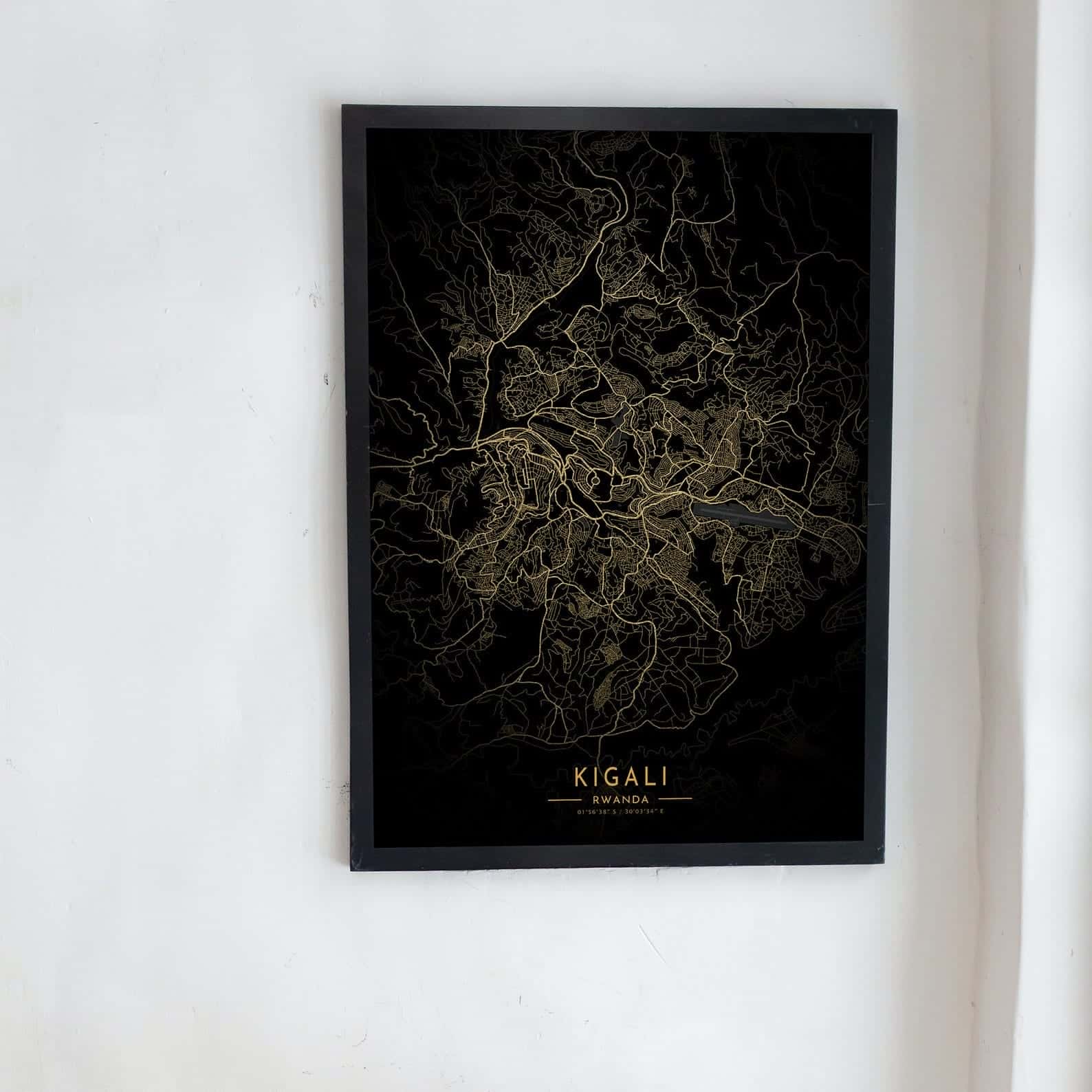 Map of Rwanda Artwork | Maps Wall Art | A2 at XILEF Art