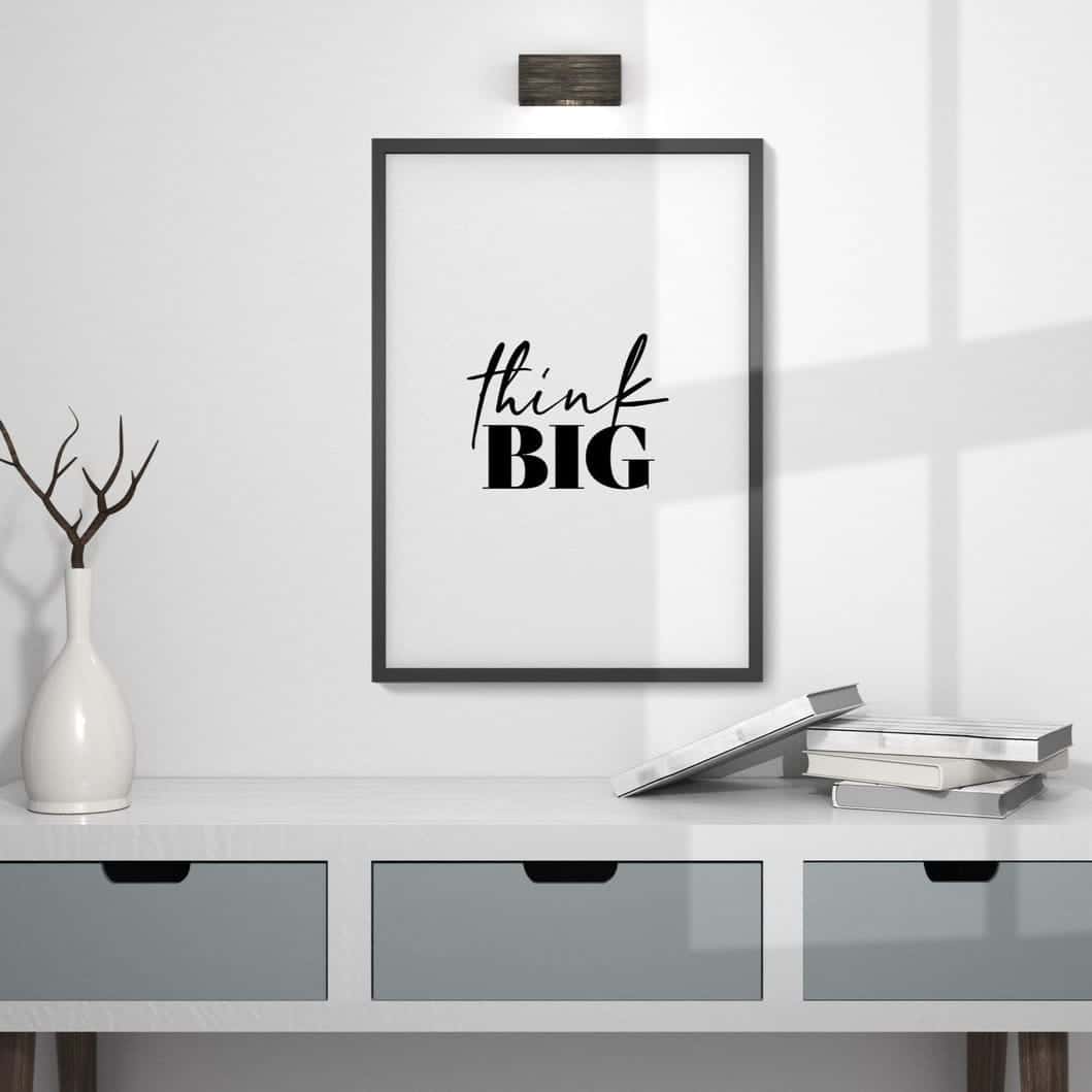 Think Big | Inspirational Wall Art | Single, A4 at XILEF Art