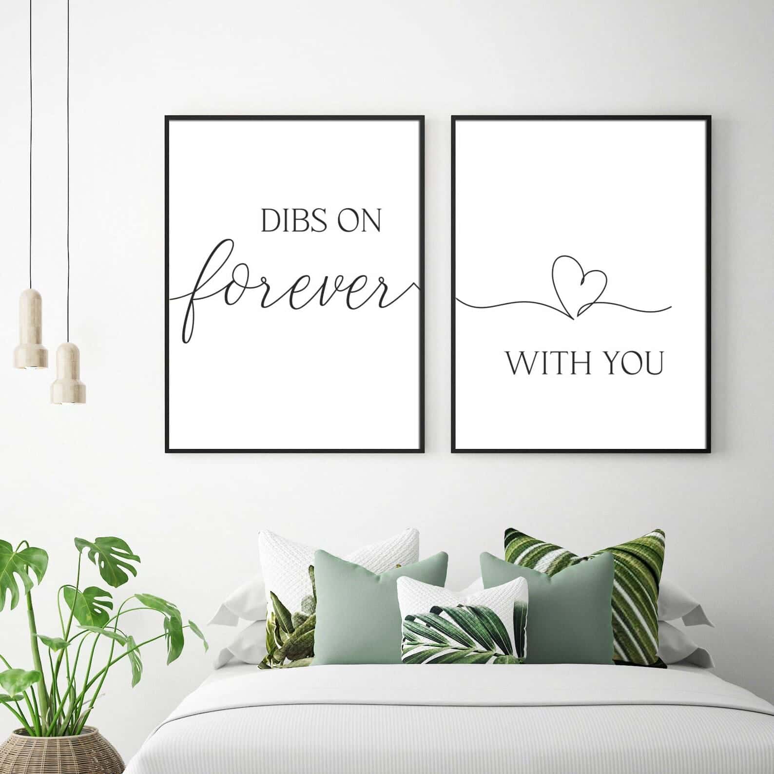Dibs On Forever With You, Lovely Couple Wall Art | Duo Set, A2 at XILEF Art
