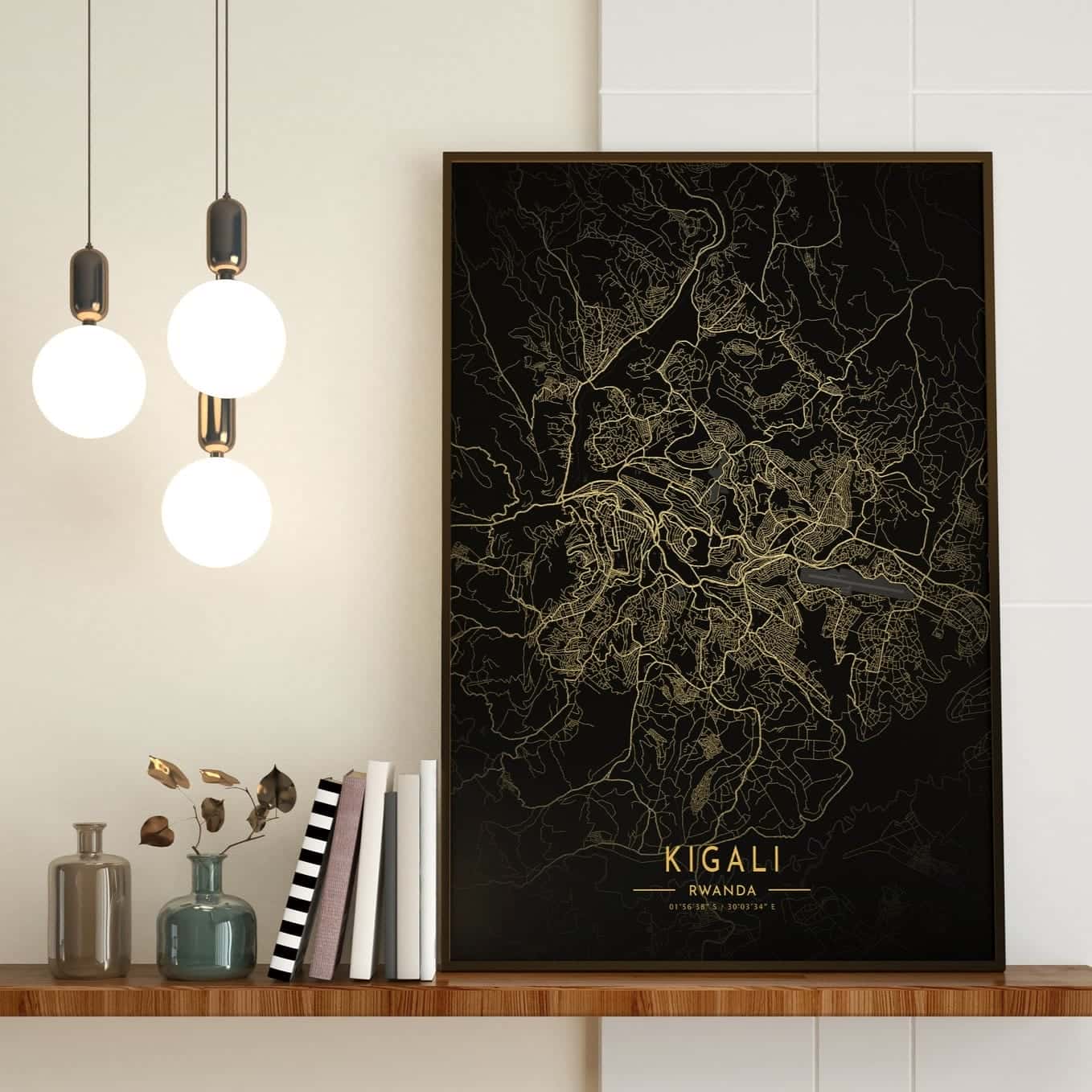 Map of Rwanda Artwork | Maps Wall Art | A2 at XILEF Art