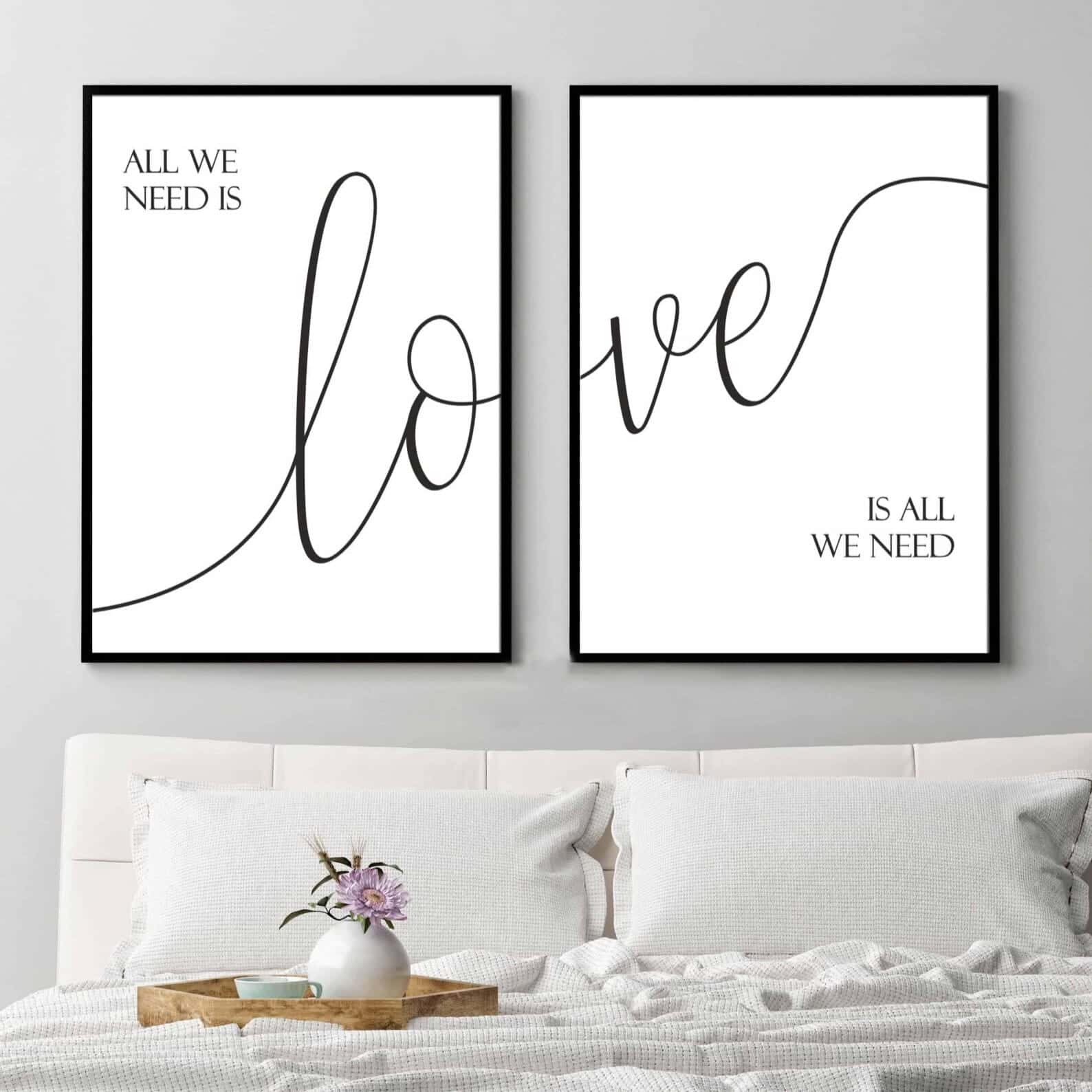 Love Quote | Custom Wedding Gift | Custom Couple Gift | Custom Anniversary Gift | Duo Set Wall Art, A2 at XILEF Art
