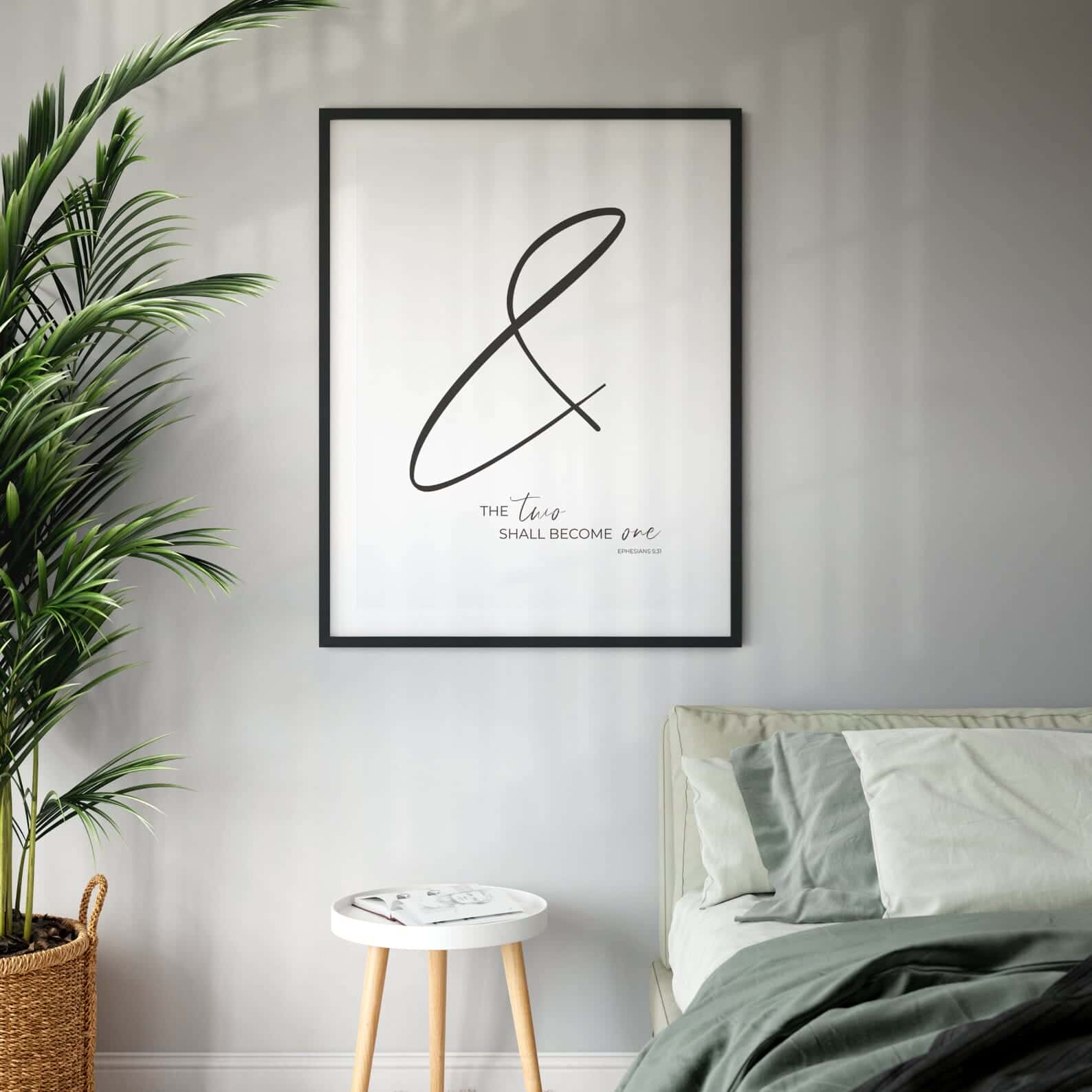 And The Two Shall Become One, Ephesians 5:31 | Single, Christian Wall Art, A3 at XILEF Art