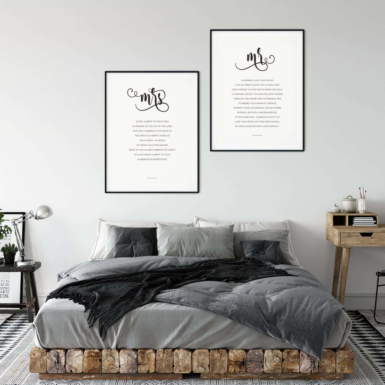 Love Bible Verses | Custom Wedding Gift | Custom Couple Gift | Custom Anniversary Gift | Trio Set Wall Art, A2 at XILEF Art