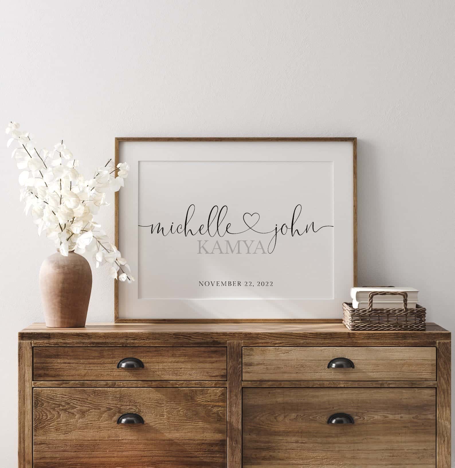 Personalised Couple Names Print | Custom Wedding Gift | Custom Couple Gift | Custom Anniversary Gift | Custom Home Decor Wall Art, A2 at XILEF Art