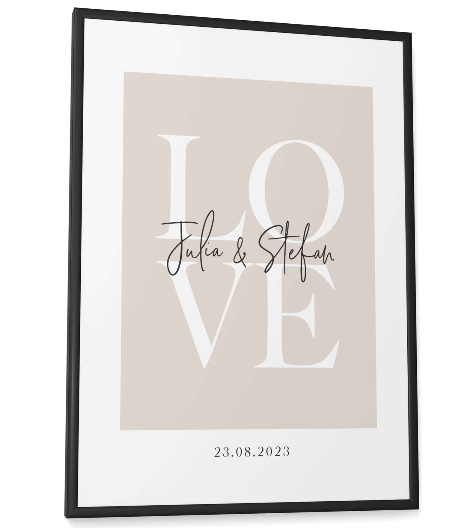 Personalised Couple Names Print | Custom Wedding Gift | Custom Couple Gift | Custom Anniversary Gift | Custom Home Decor Wall Art, A3 at XILEF Art
