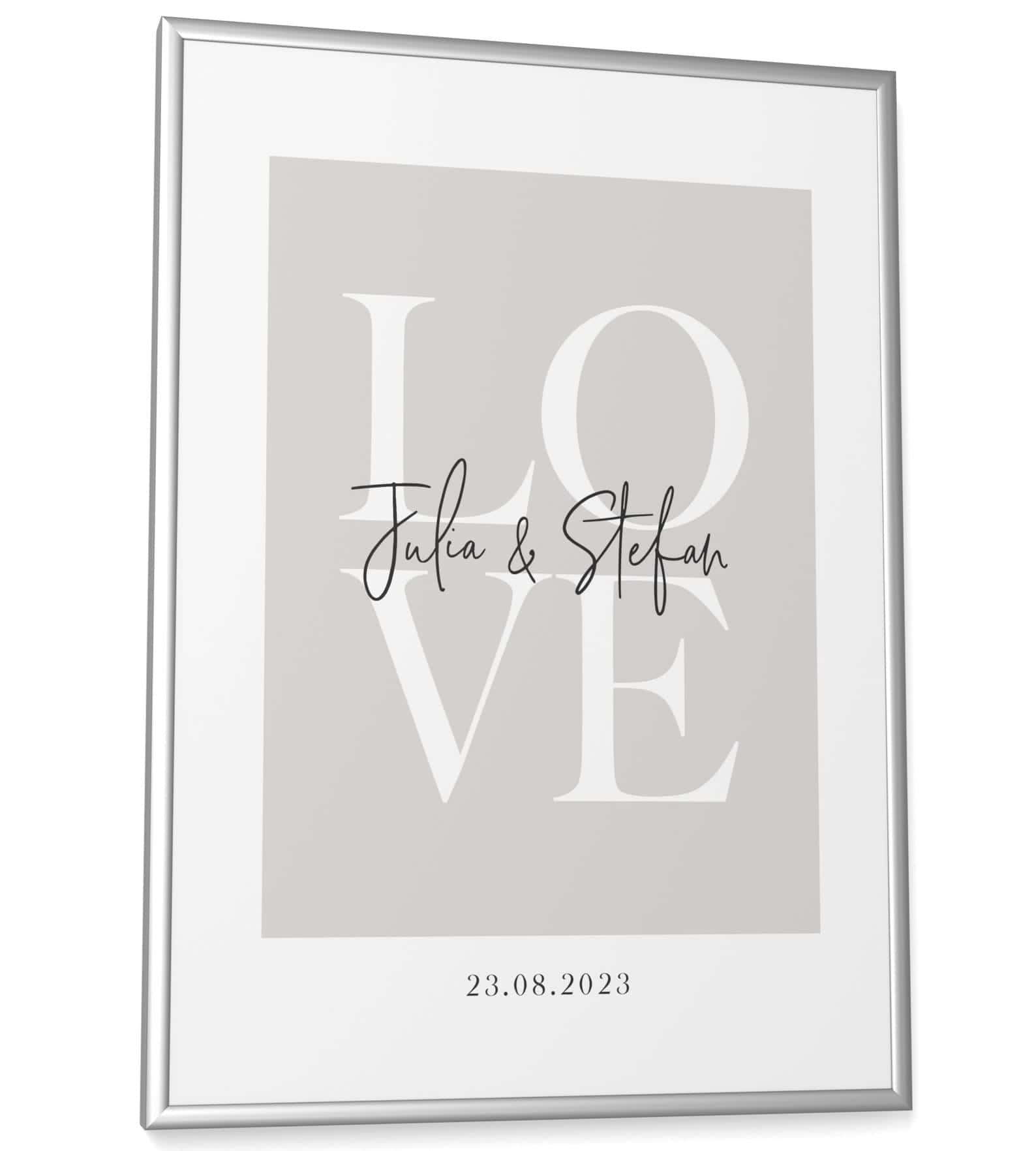Personalised Couple Names Print | Custom Wedding Gift | Custom Couple Gift | Custom Anniversary Gift | Custom Home Decor Wall Art, A3 at XILEF Art
