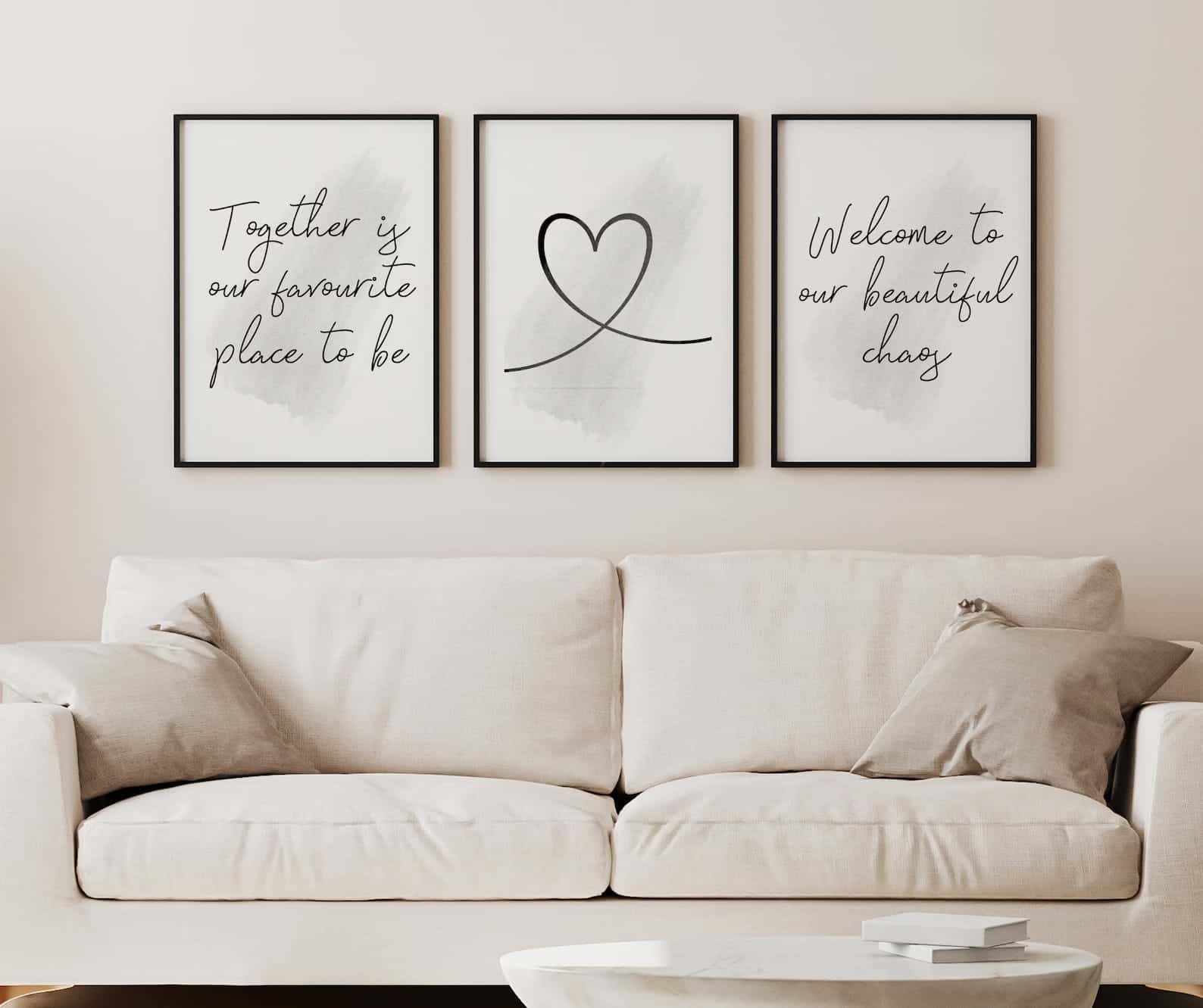 Together Is Our Favourite Place to Be | Lovely Couple Wall Art | Trio Set, A2 at XILEF Art