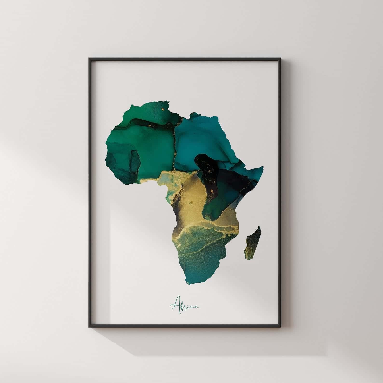 Map of Africa Artwork | Maps Wall Art | A2 at XILEF Art