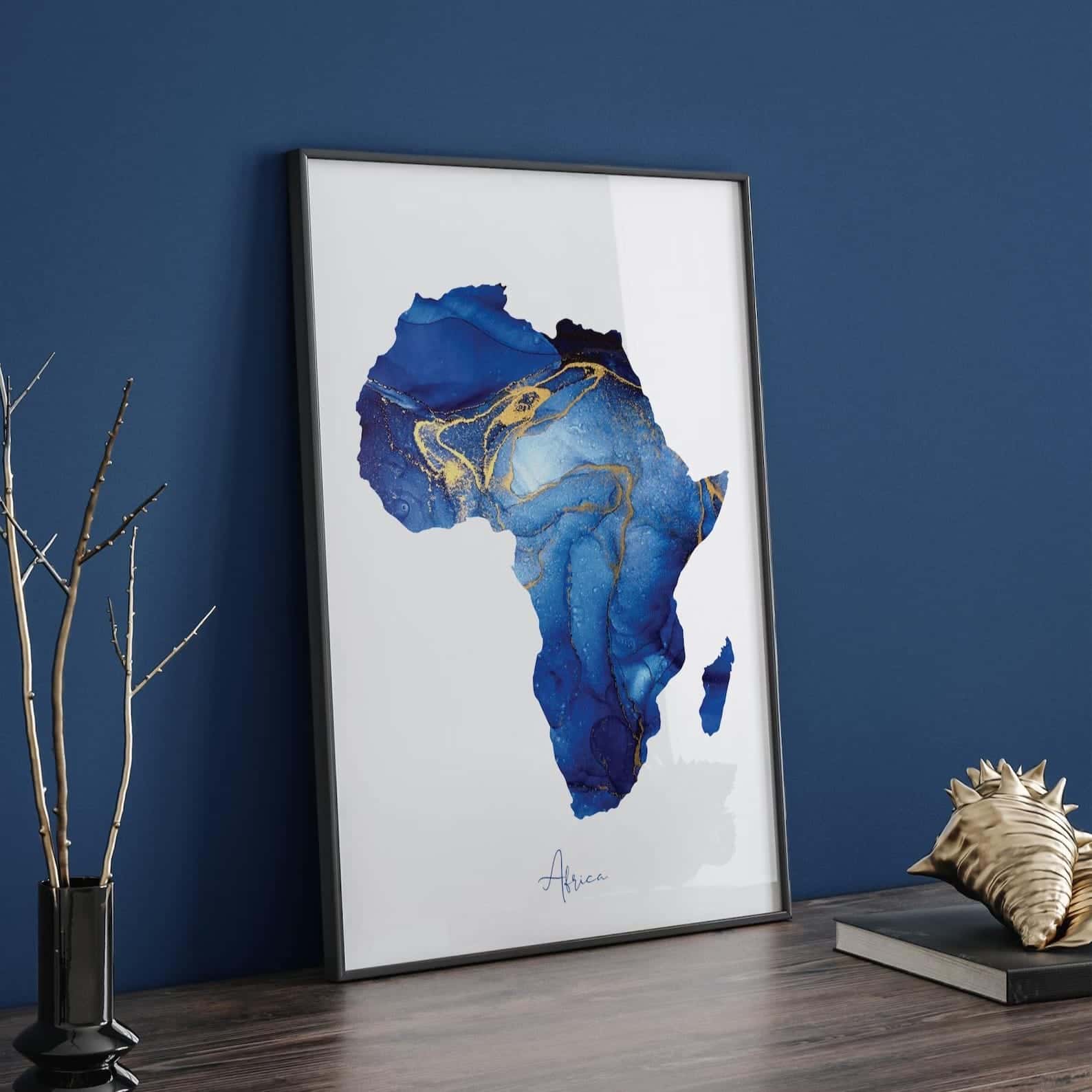 Map of Africa Artwork | Maps Wall Art | A2 at XILEF Art