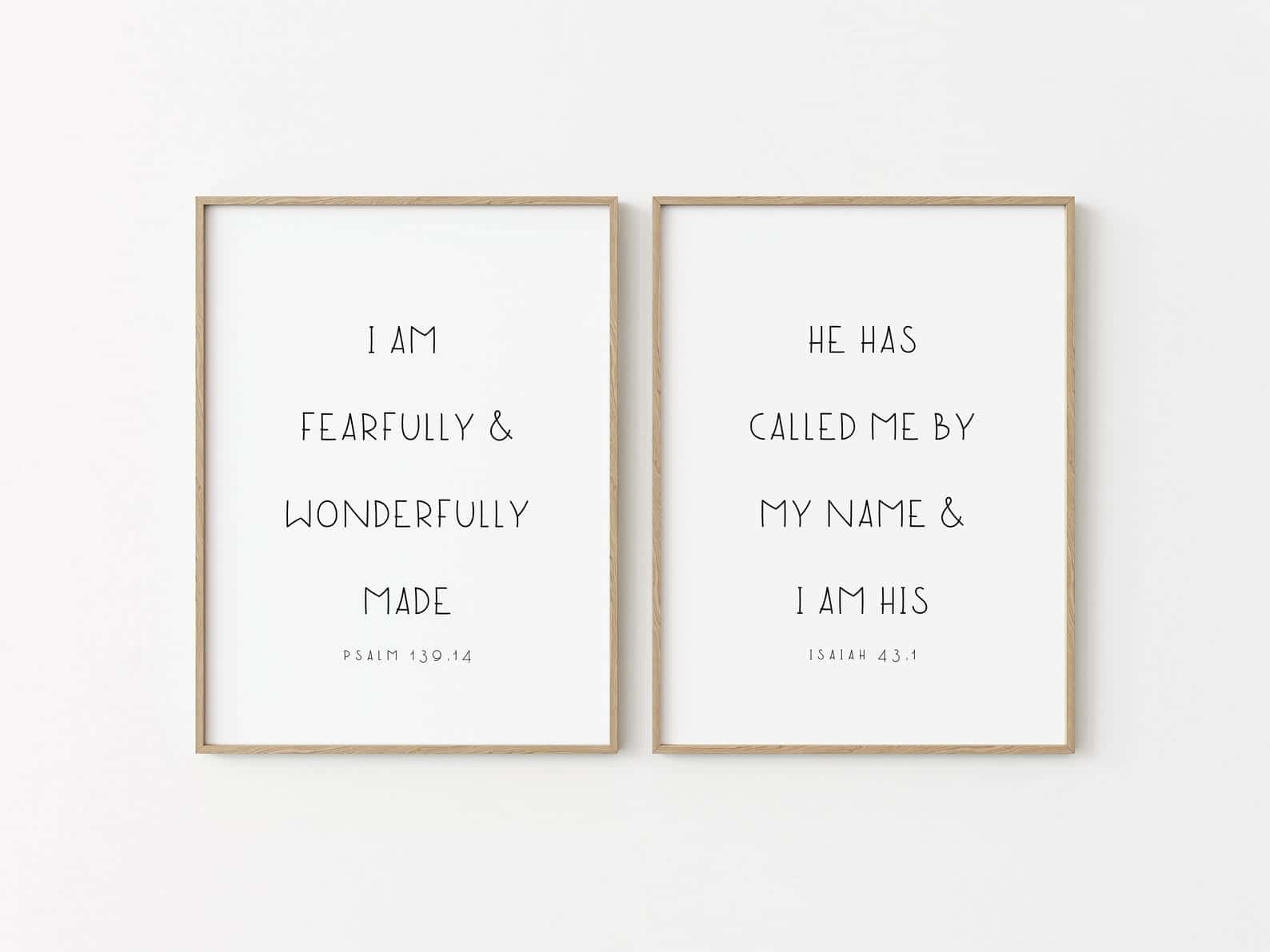 He Has Called Me, I Am Fearfully Made, Bible Verses | Duo Set, Christian Wall Art, A3 at XILEF Art