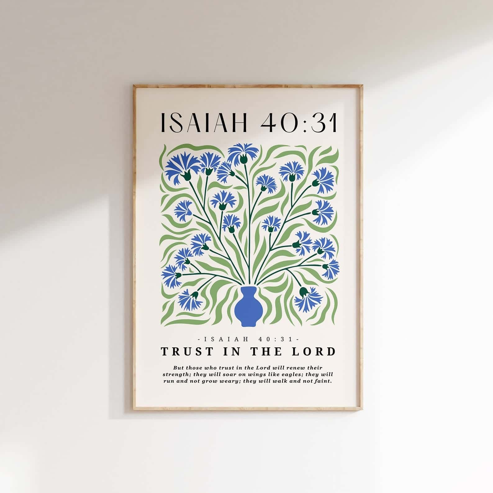 But Those Who Trust in the LORD, Isaiah 40:31 | Single, Christian Wall Art, A3 at XILEF Art