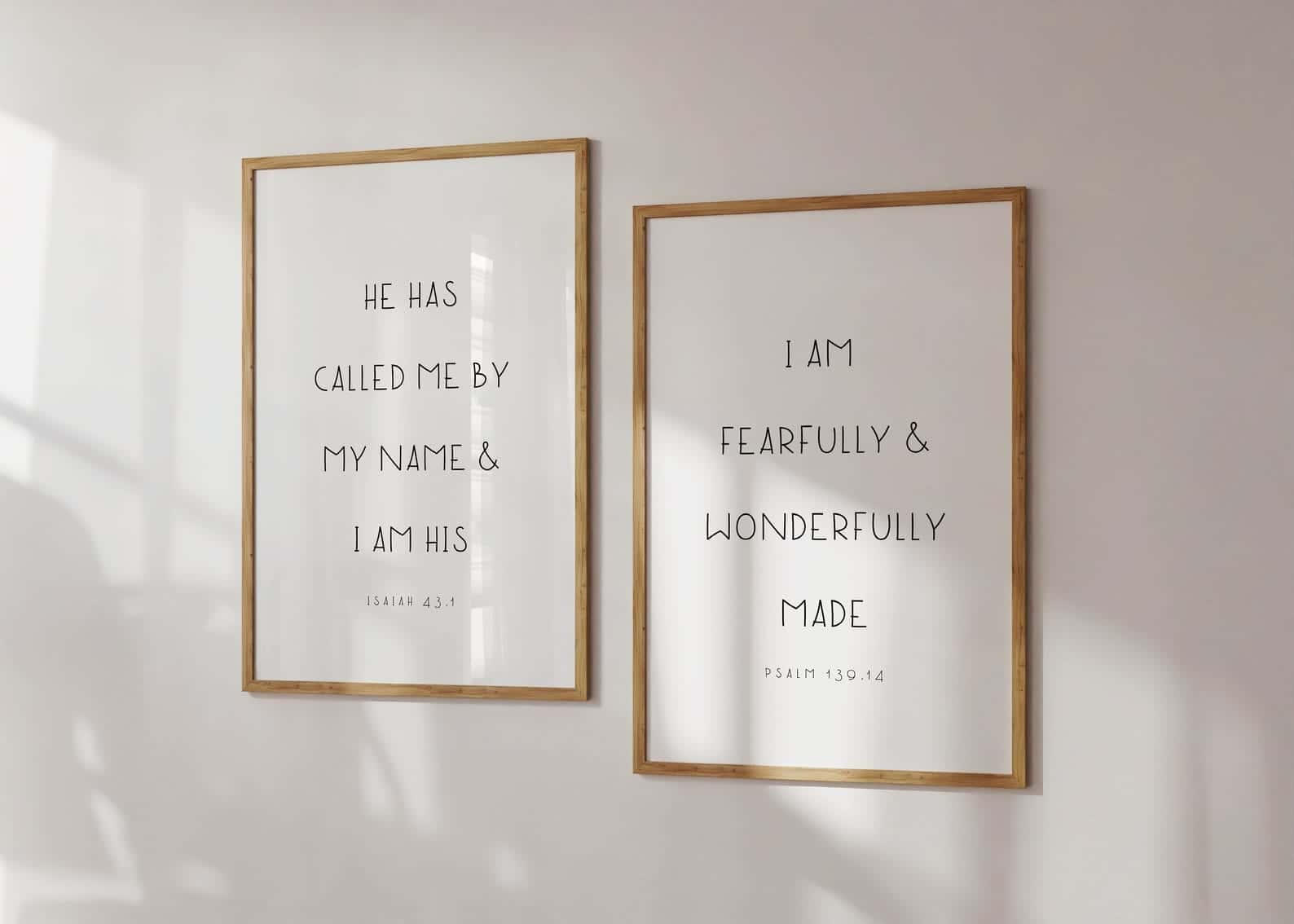 He Has Called Me, I Am Fearfully Made, Bible Verses | Duo Set, Christian Wall Art, A3 at XILEF Art