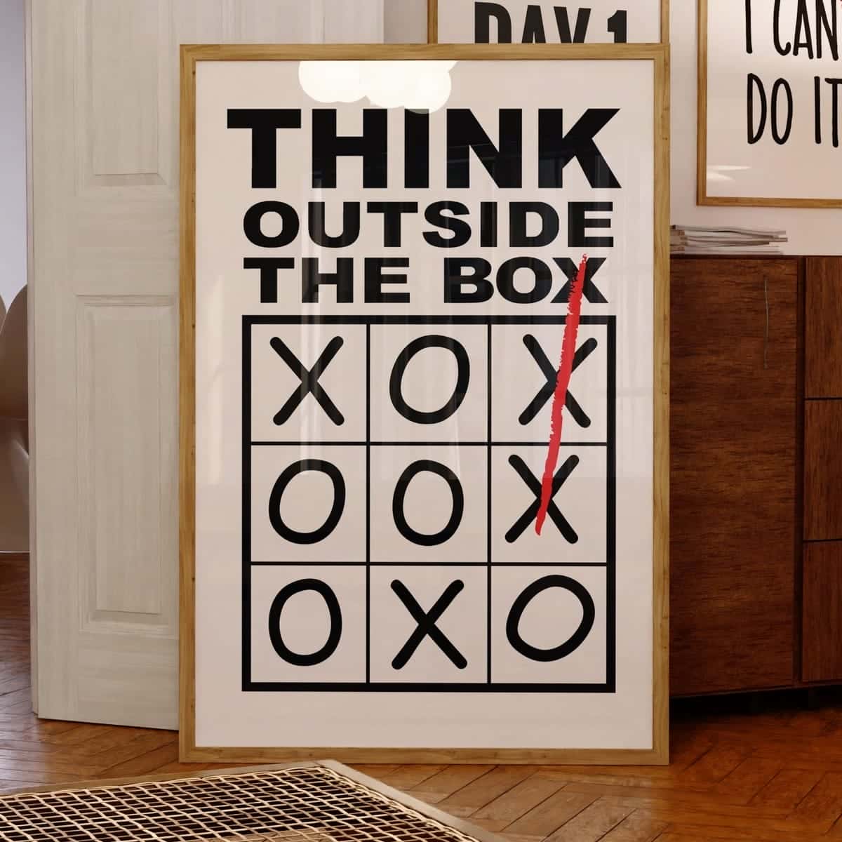 Think Outside The Box | Inspirational Wall Art | Single, A2 at XILEF Art
