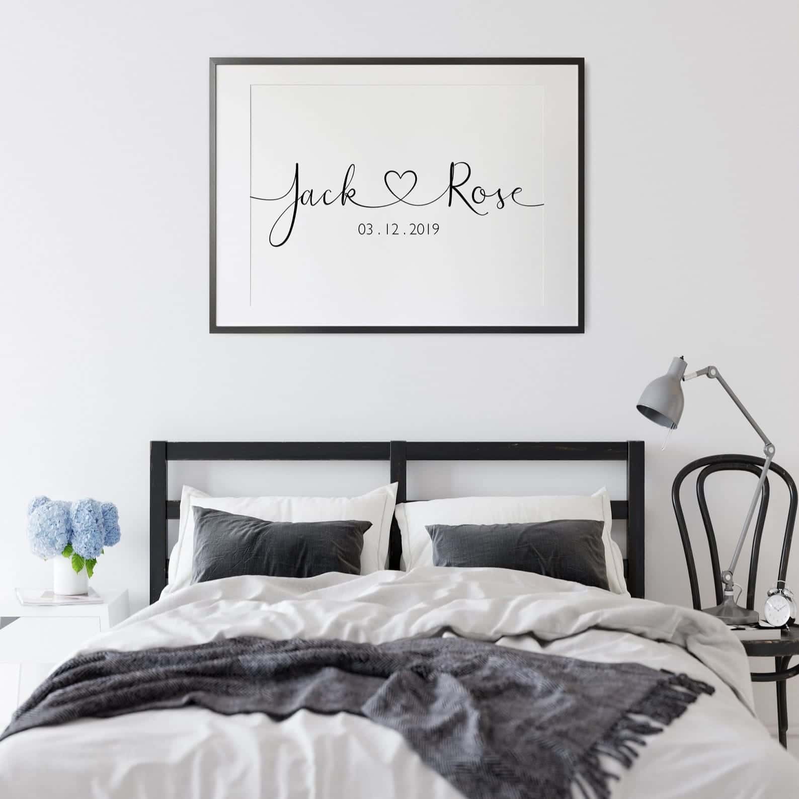 Personalised Couple Names Print | Custom Wedding Gift | Custom Couple Gift | Custom Anniversary Gift | Custom Home Decor Wall Art, A2 at XILEF Art