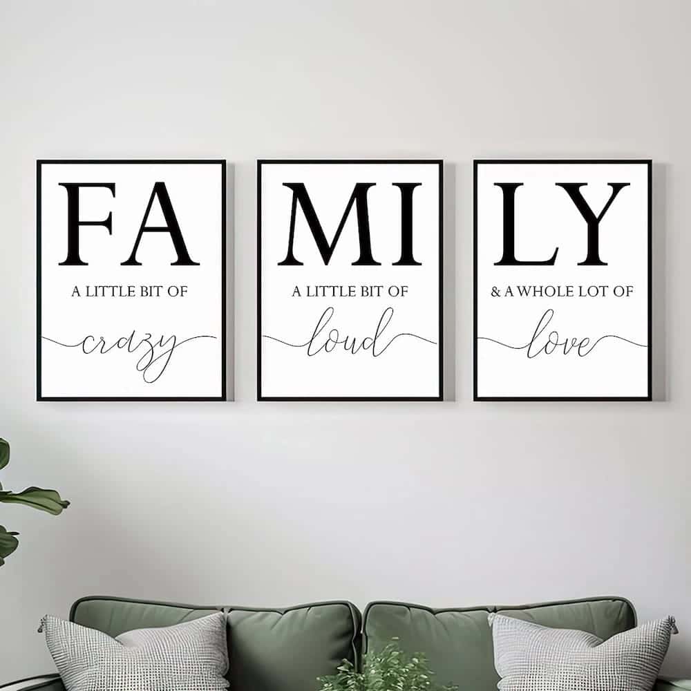 FAMILY Artwork | Custom Family Gift | Custom Wedding Gift | Custom Anniversary Gift | Trio Set Wall Art, A3 at XILEF Art
