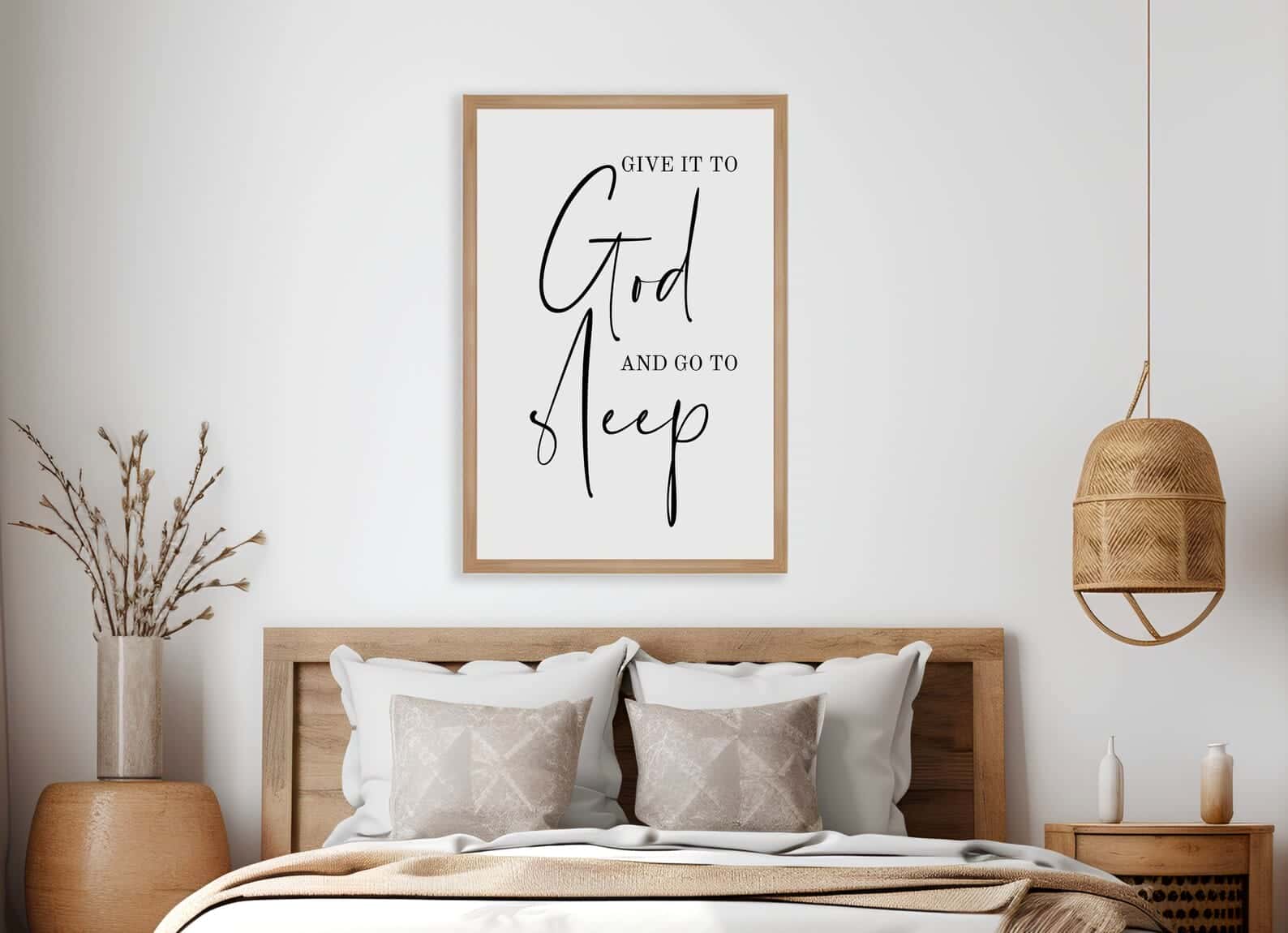 Give it to God and Go to Sleep | Gift for Sleep Lovers and Singles | Single, A2 at XILEF Art